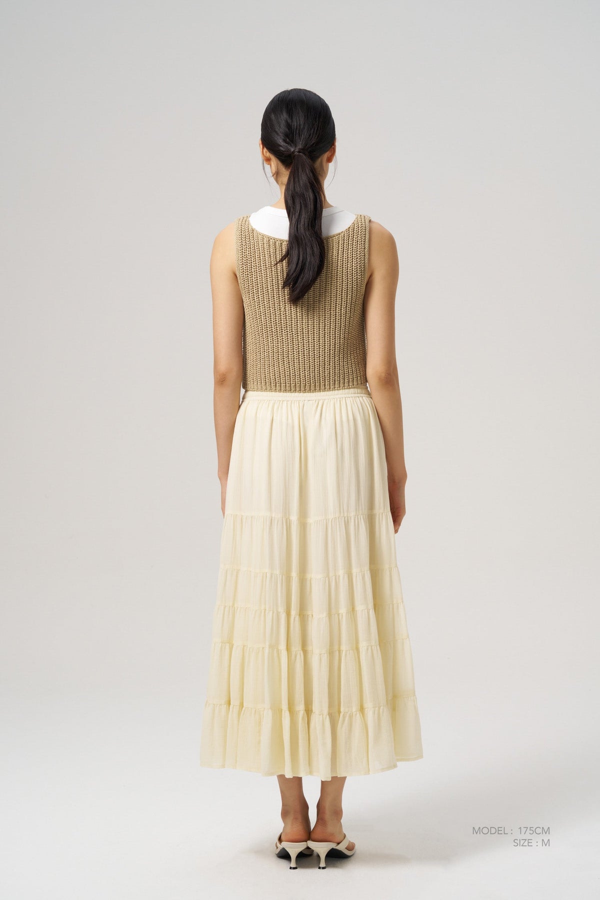 Maxi Tier Skirt - Beige