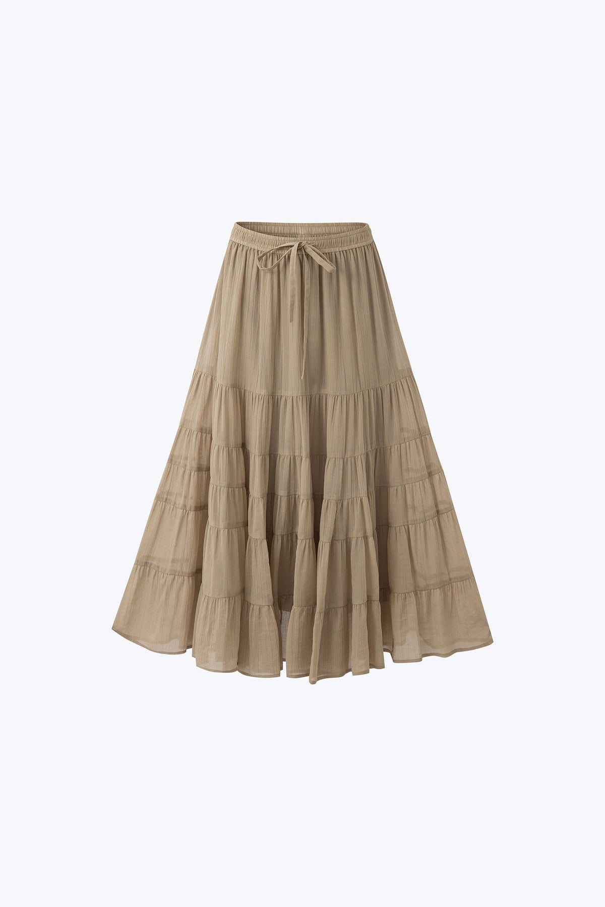 Maxi Tier Skirt - Beige