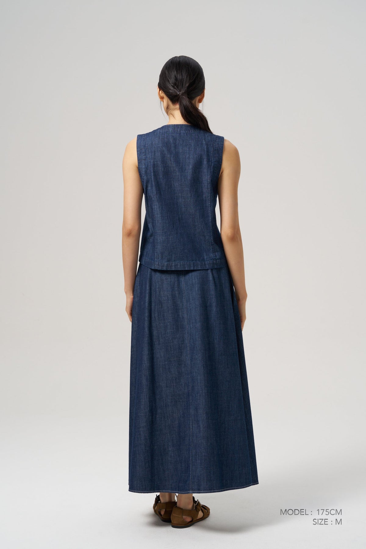 Maxi Flare Skirt - Dark Denim
