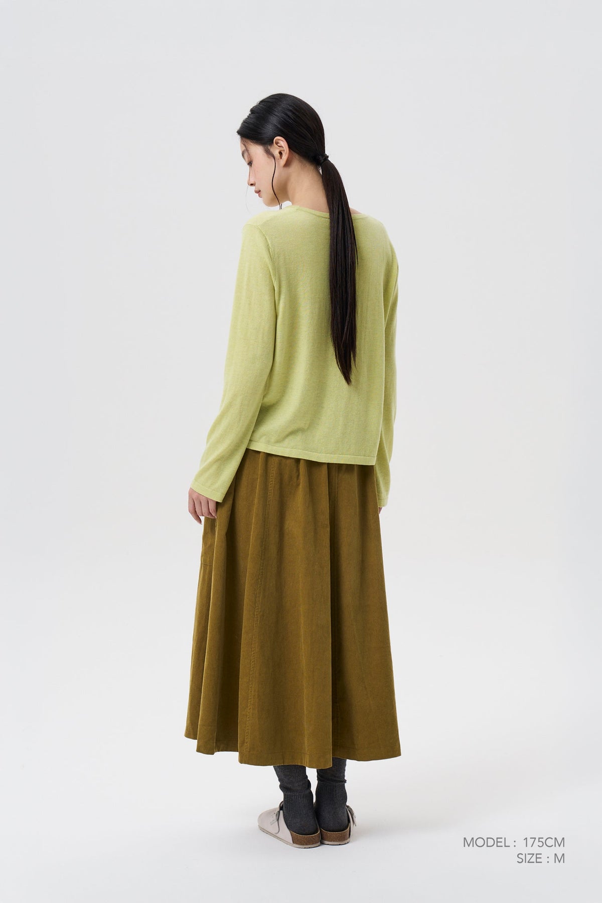 Corduroy Flare Skirt - Camel