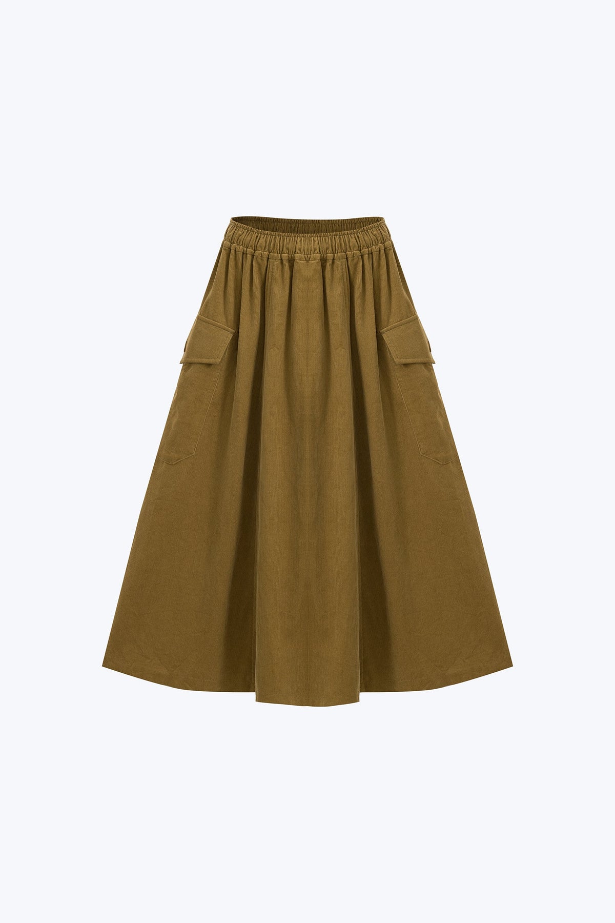 Corduroy Flare Skirt - Camel