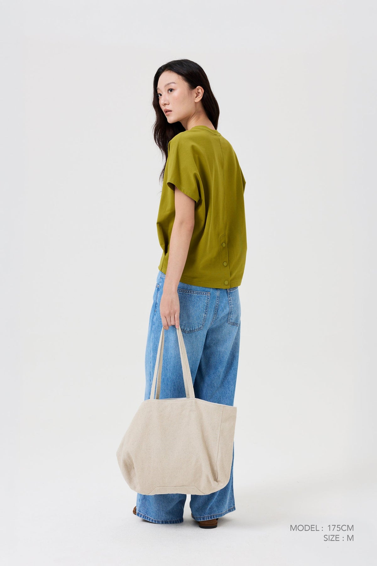 Snap Button Tee - Olive