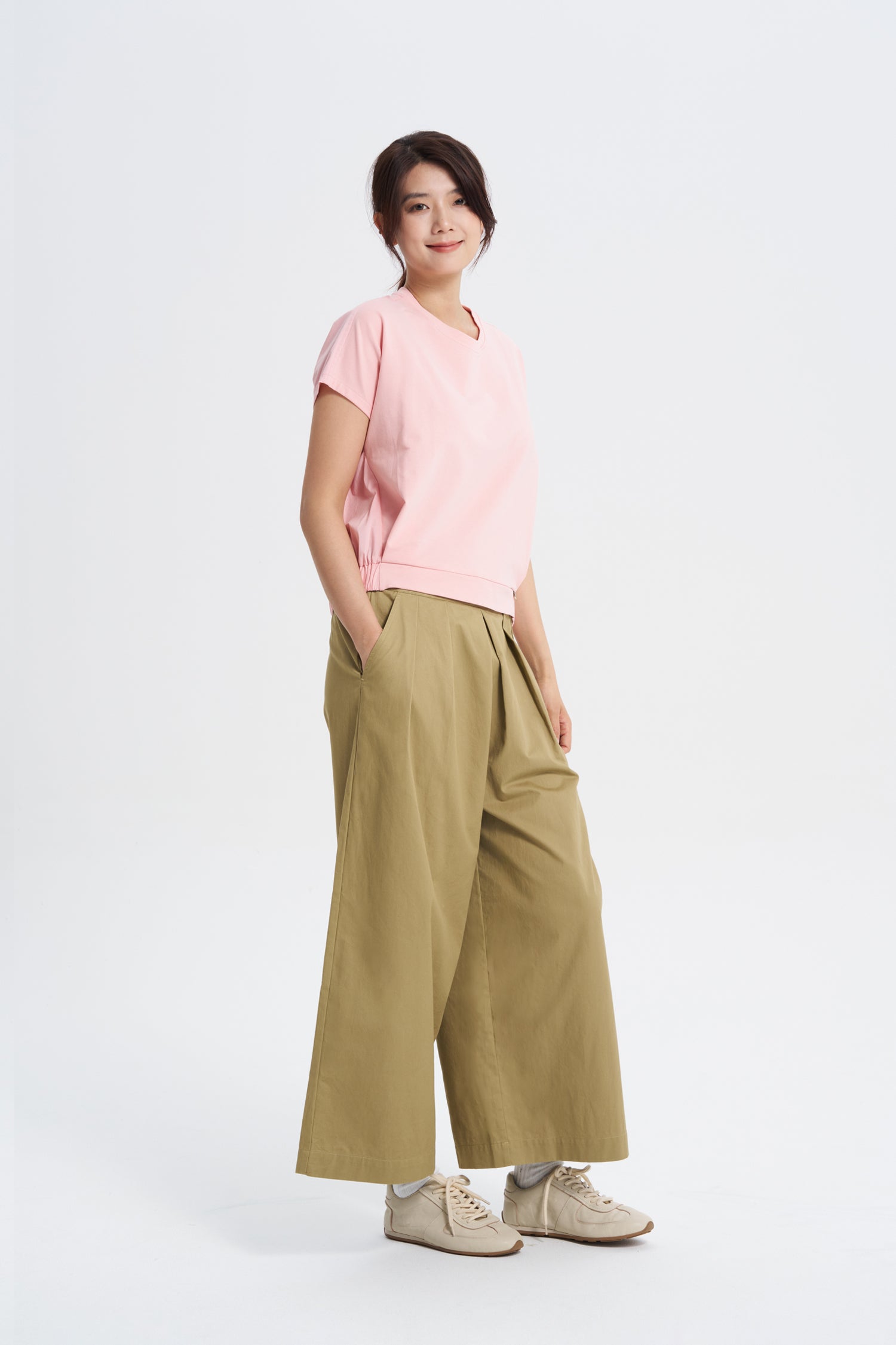 Elasticised Hem Tee - Blush