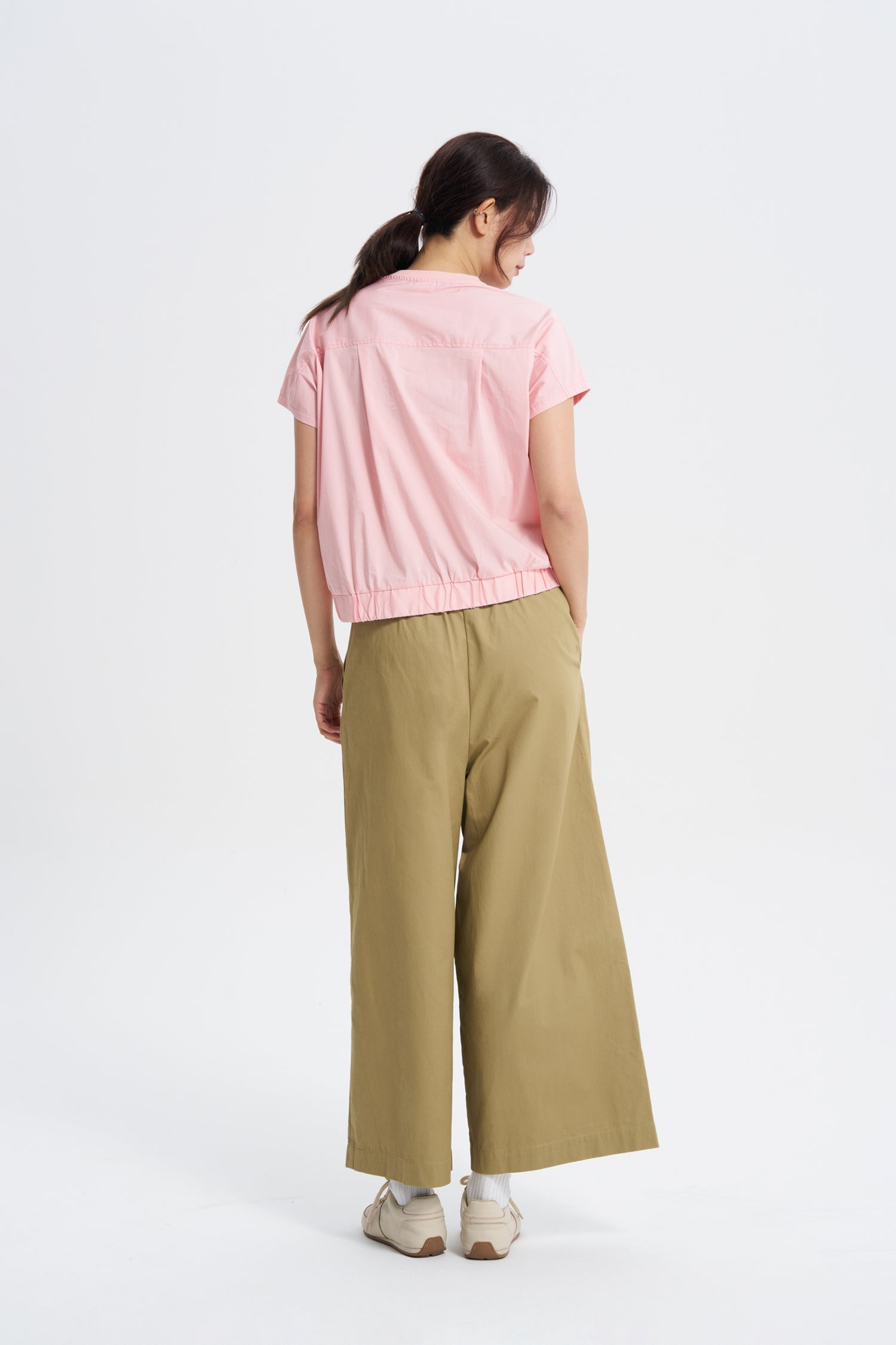 Elasticised Hem Tee - Blush