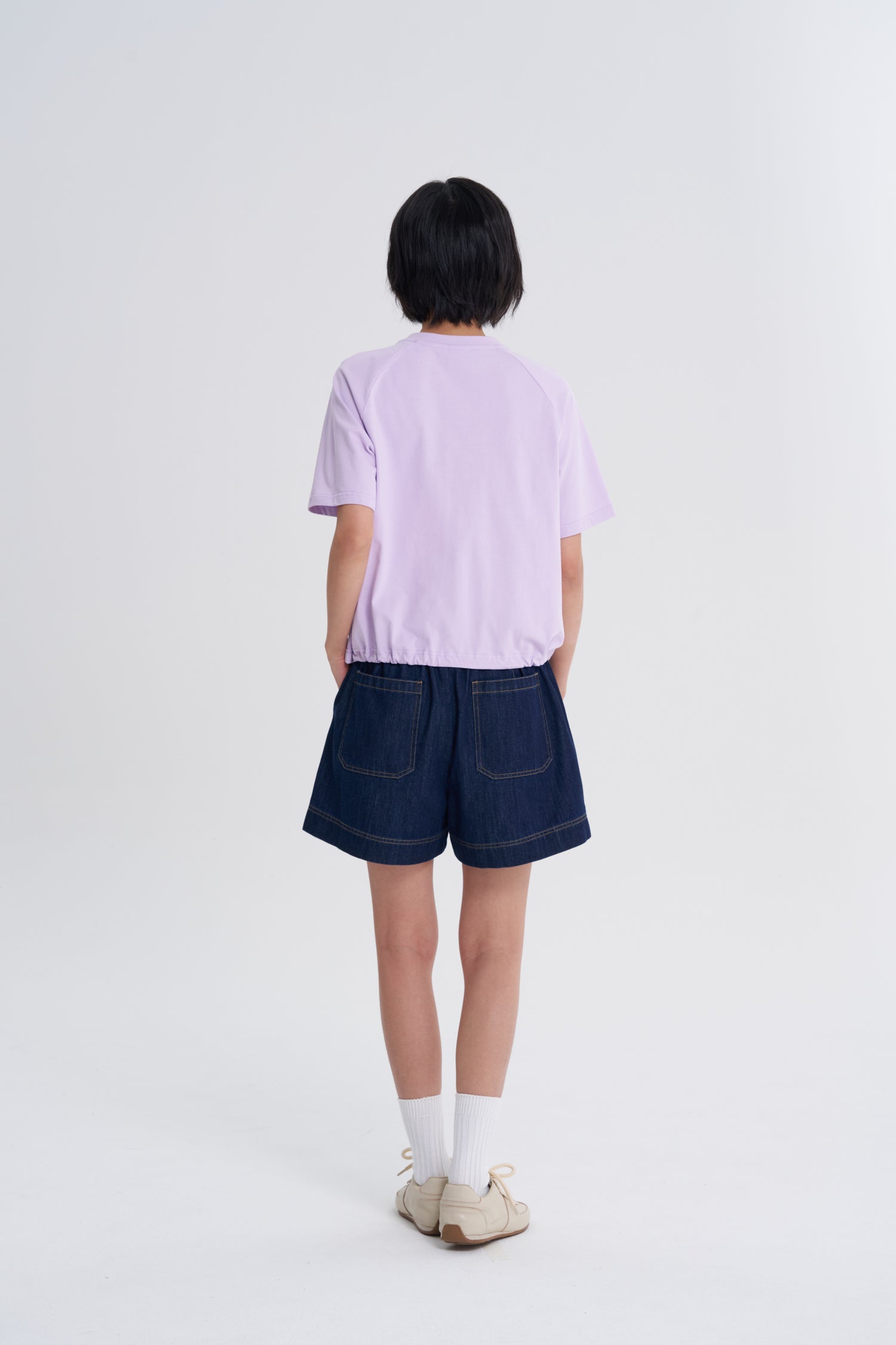 Drawcord Hem Tee - Lavender