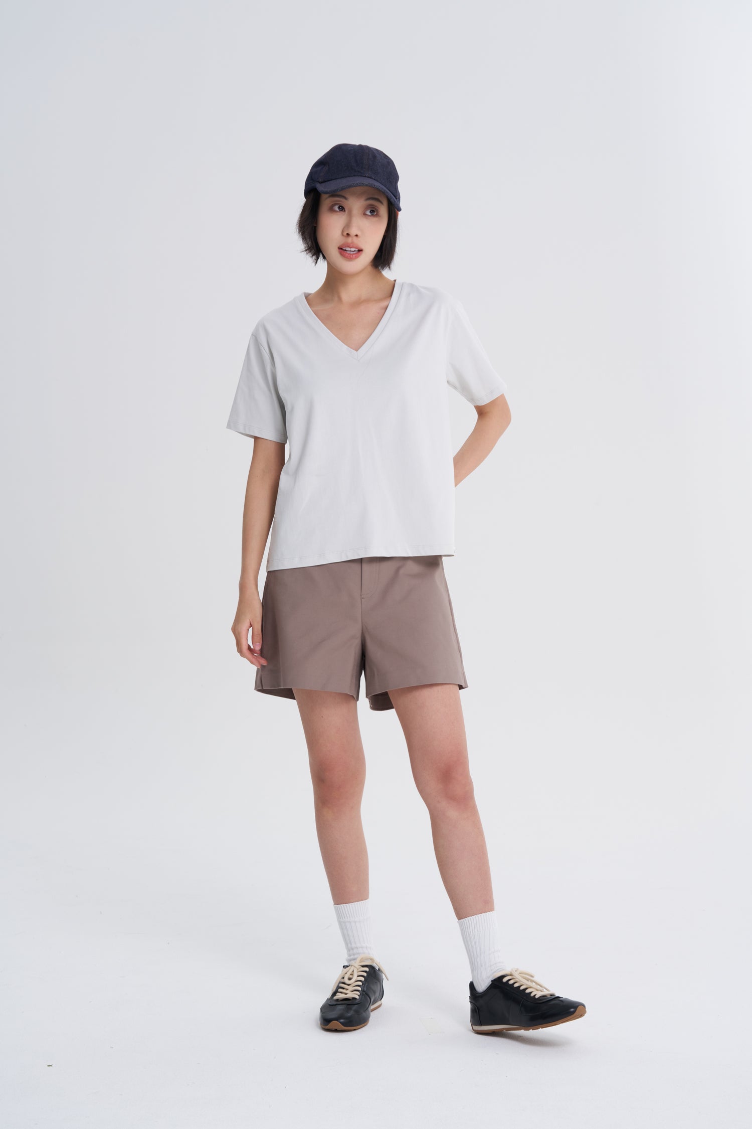 V-Neck Tee - Light Grey