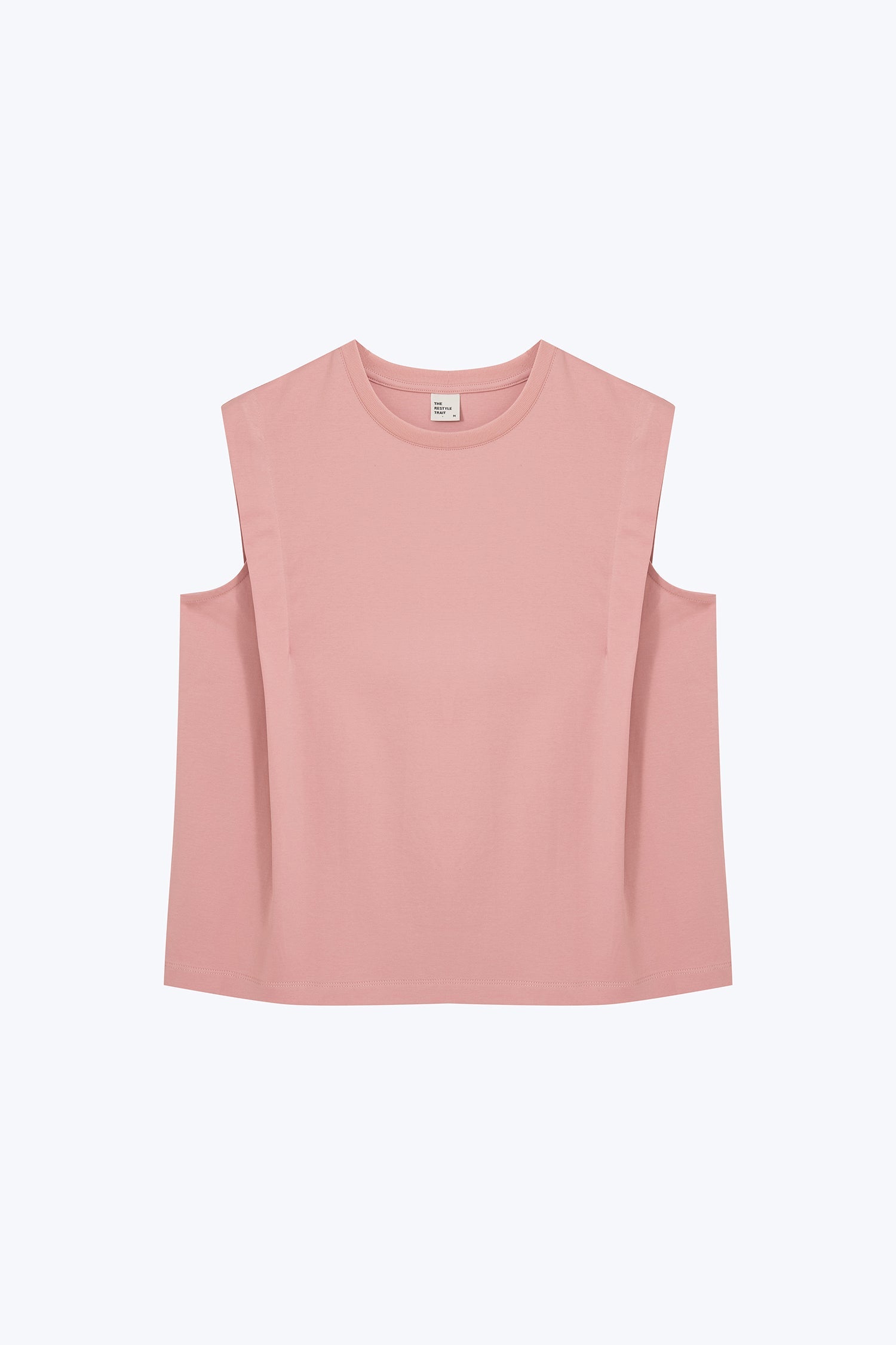 Shoulder Pleat Tee - Blush