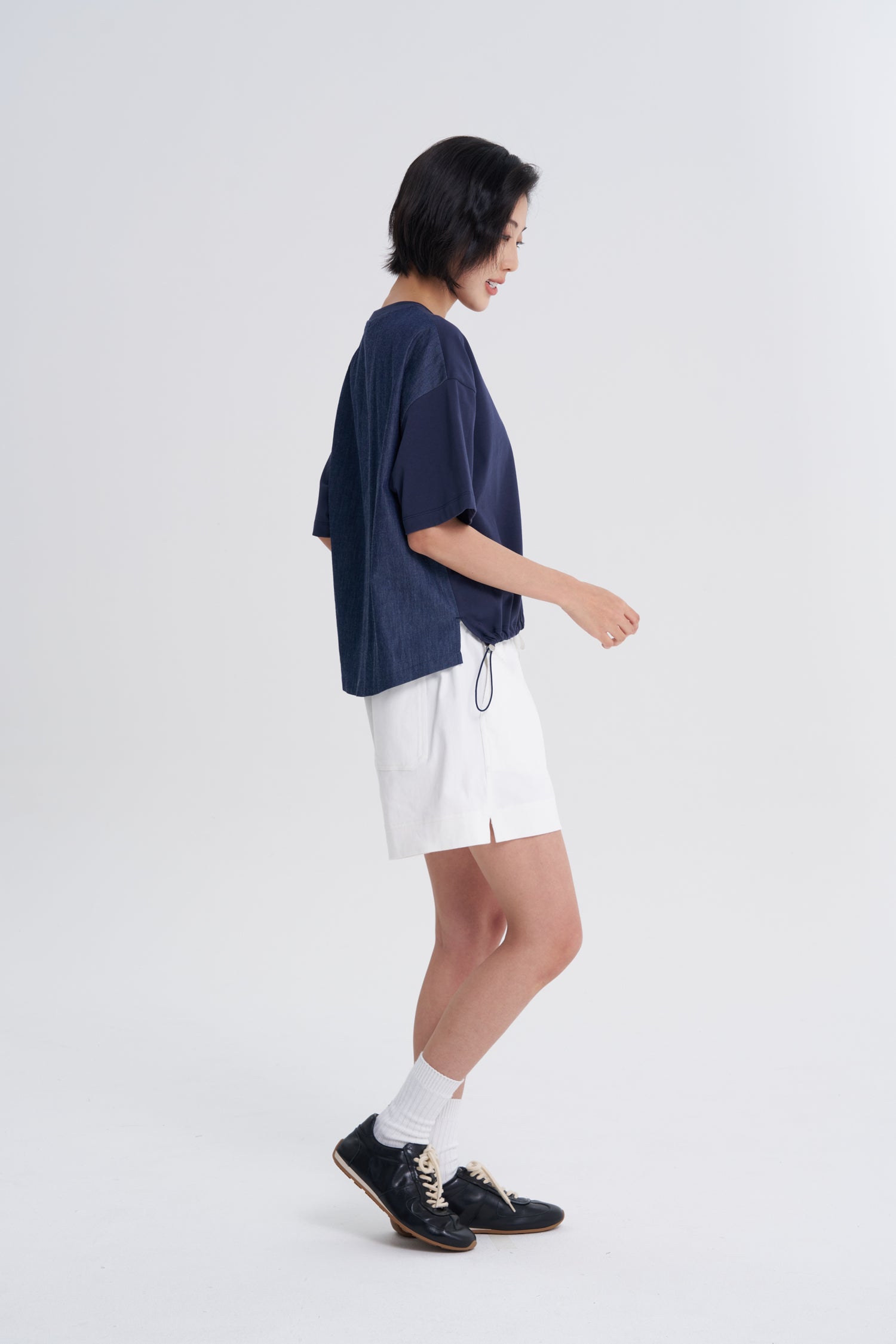 Drawcord Tee - Navy