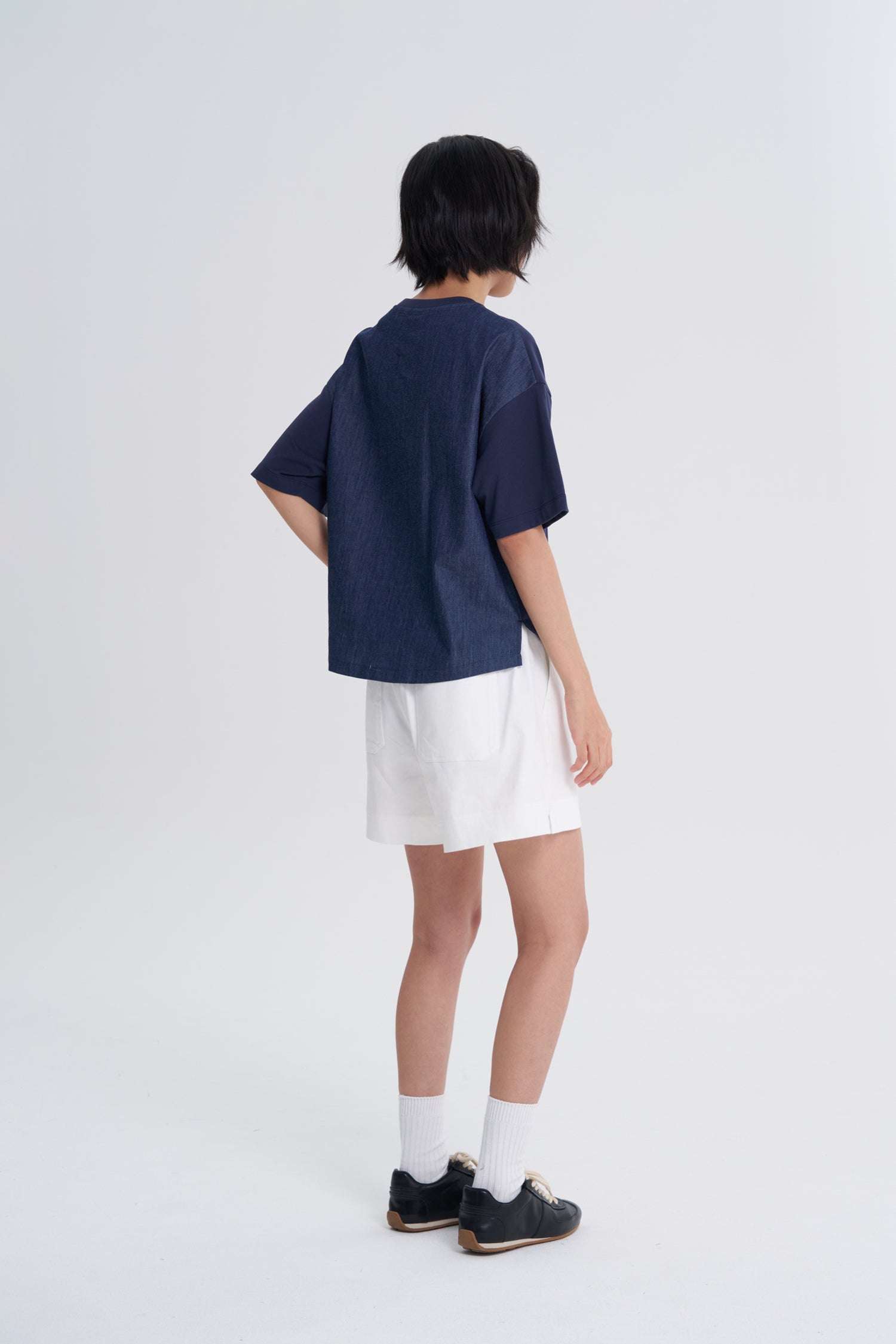 Drawcord Tee - Navy