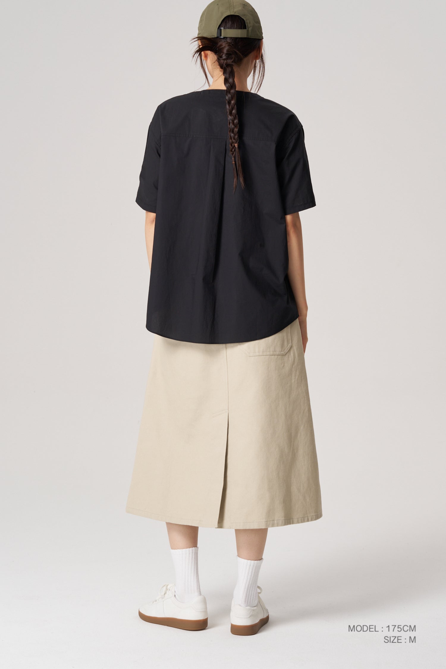Contrast Fabric Tee - Black