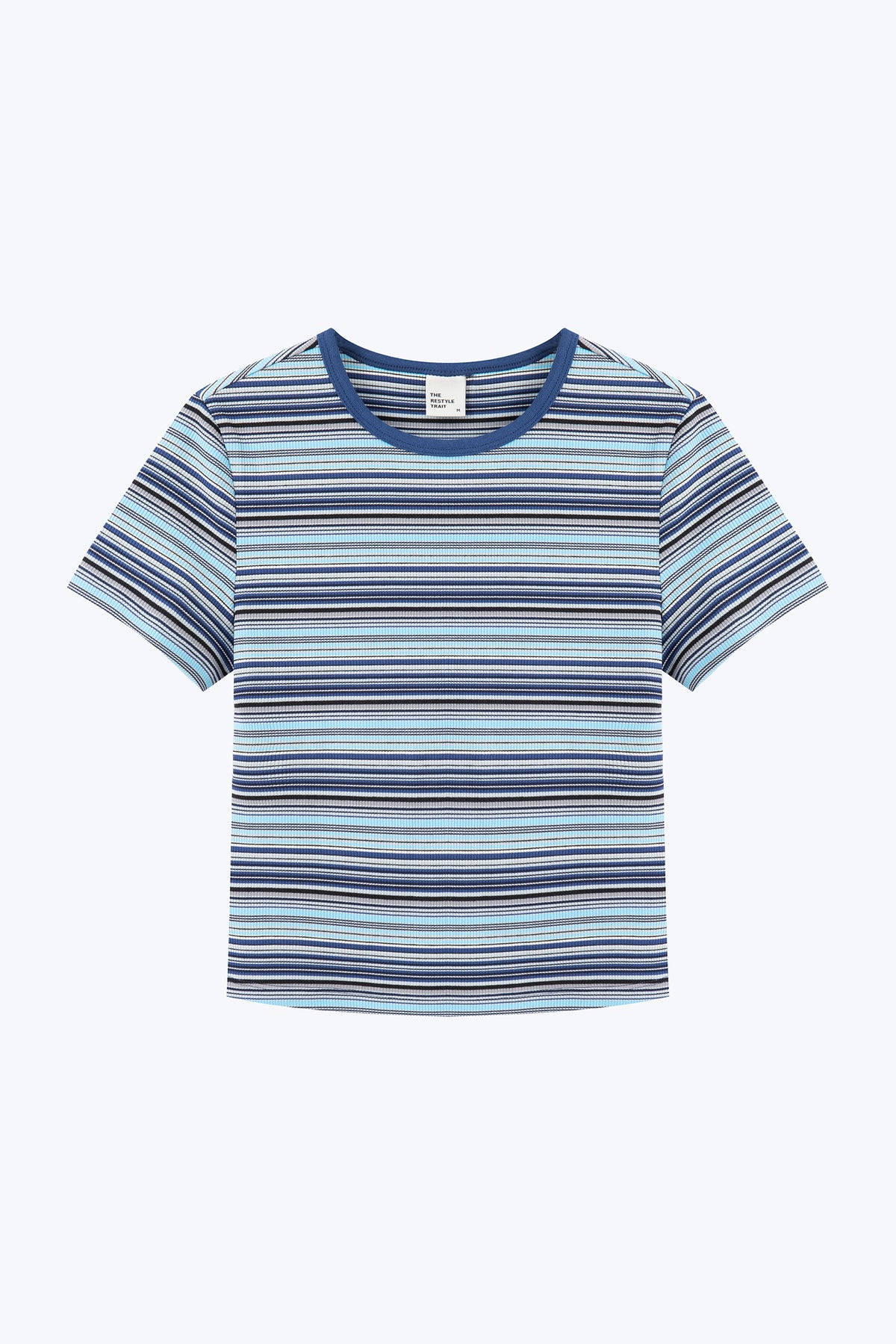Striped Cropped Tee - Stripes Blue