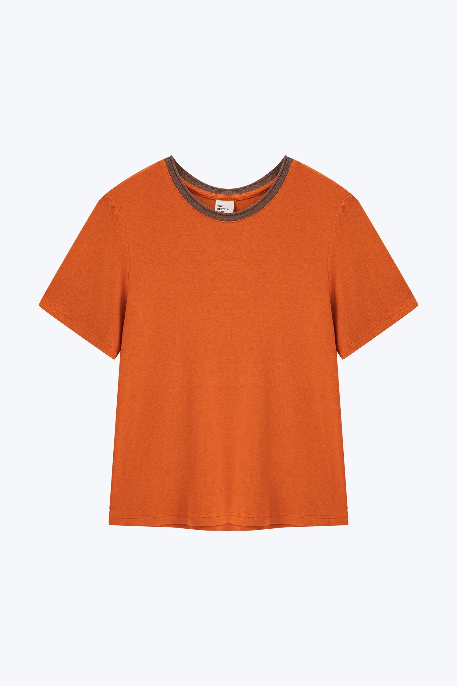Rolled Collar Tee - Orange