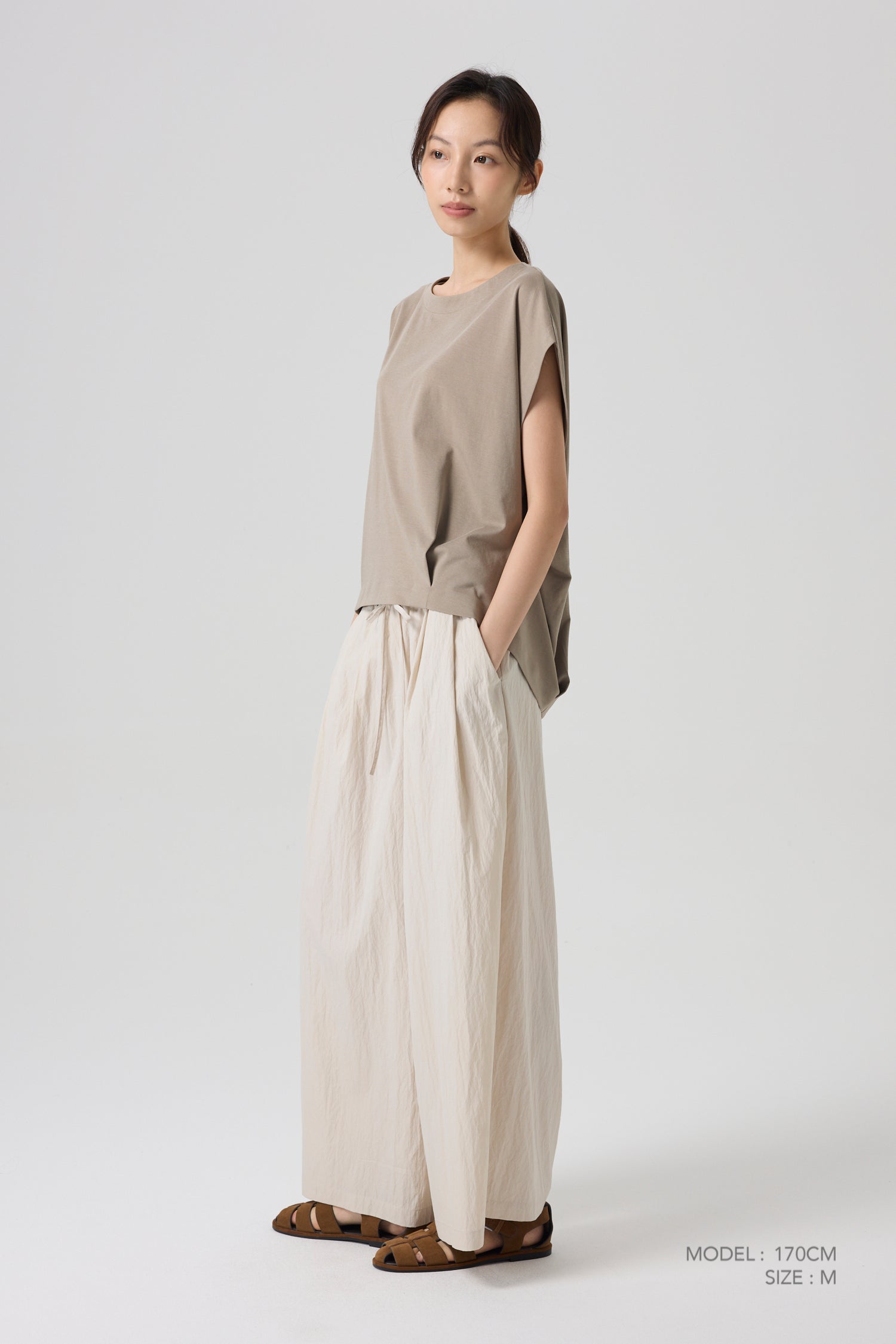 Darted Hem Tee - Cocoa