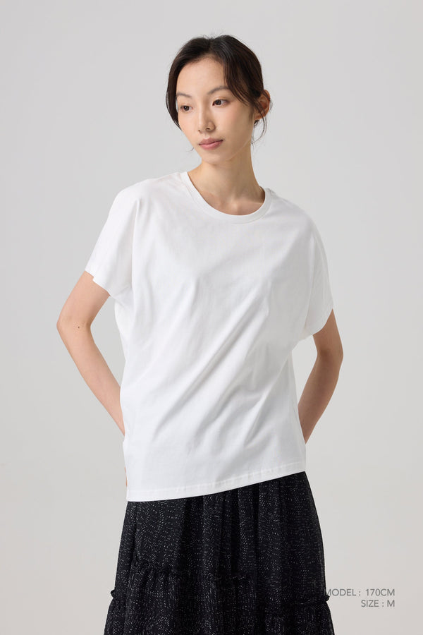 Asymmetric Tee - Cream