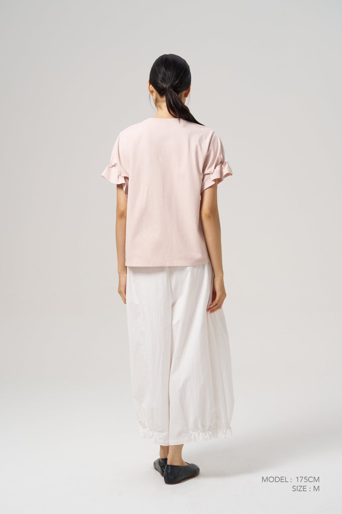 Ruffle Sleeve Tee - Blush