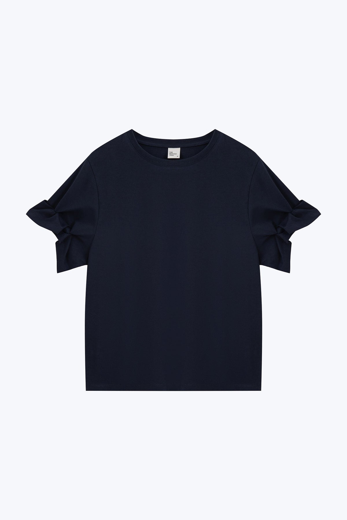 Ruffle Sleeve Tee - Navy