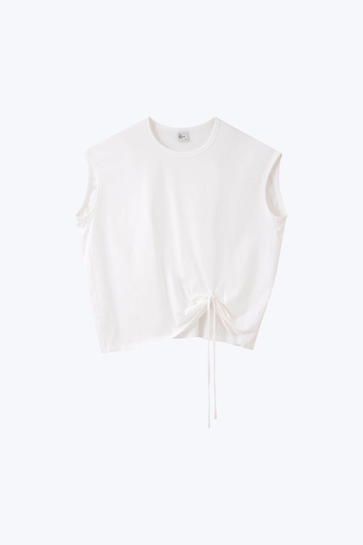 Scrunched Ribbon Tee - Cream