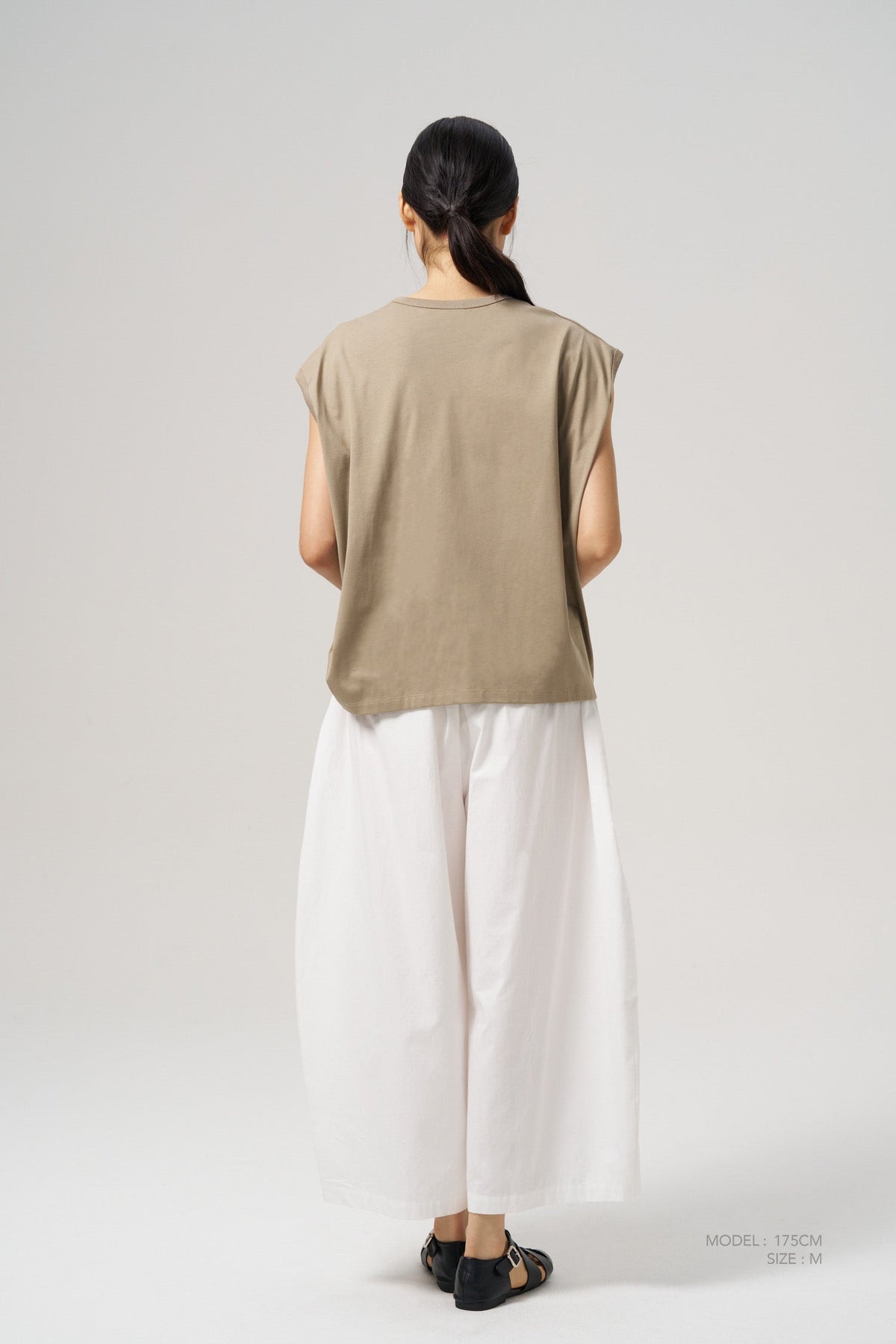 Scrunched Ribbon Tee - Sage