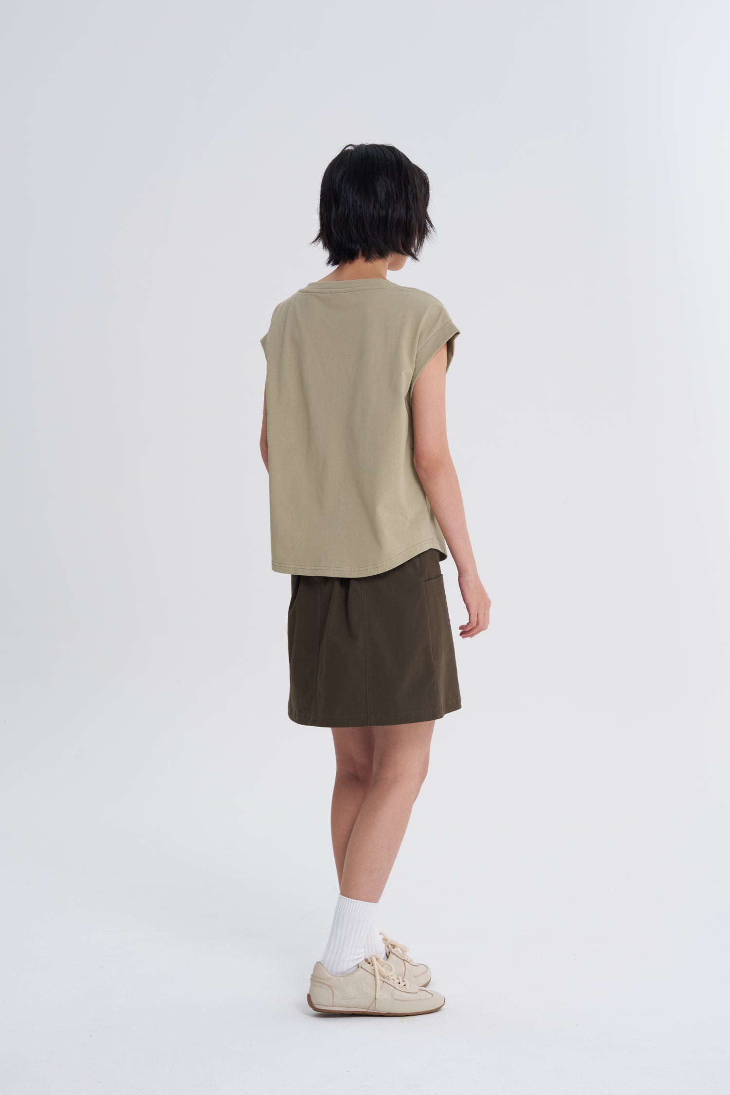 Boat Neck Tee - Sage