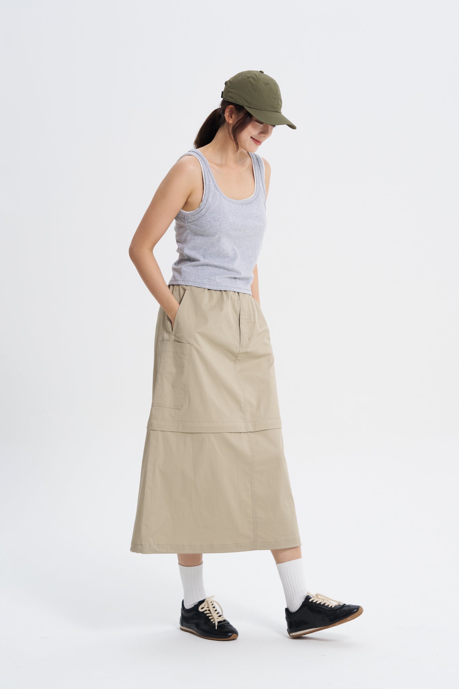 Sleeveless Tank Tee - Light Grey