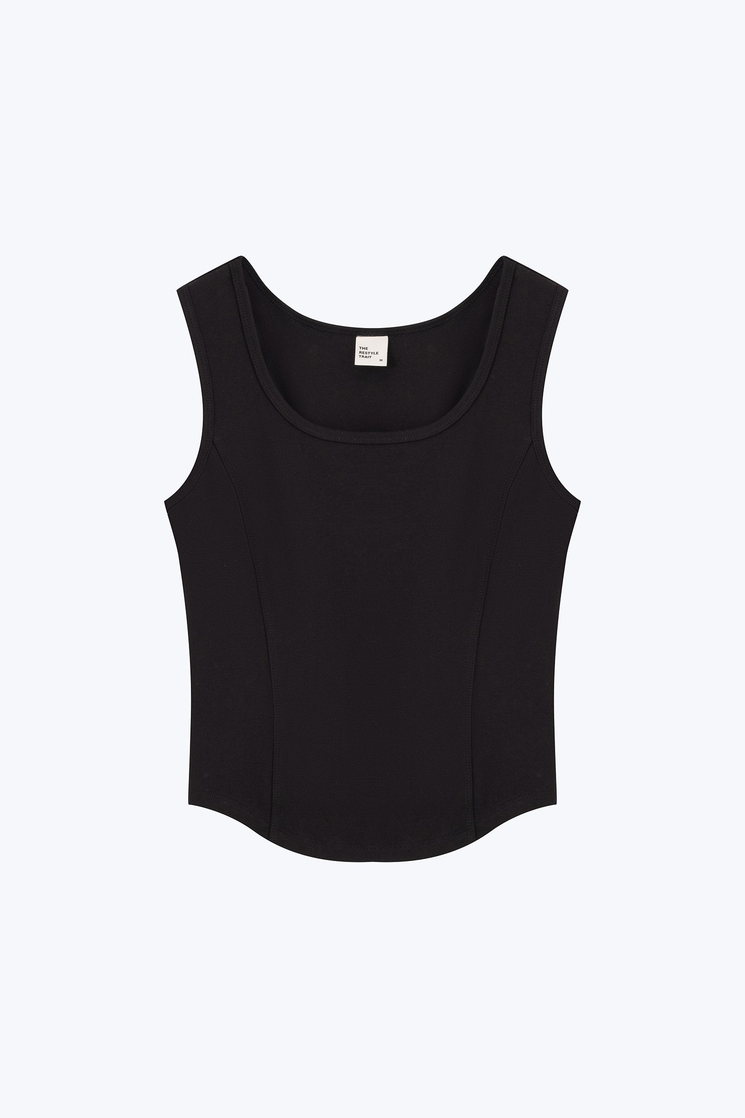 Front Seam Sleeveless Tank - Black