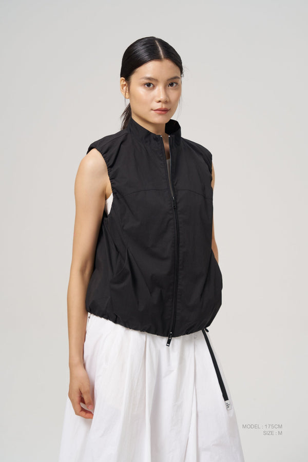 Gathered Vest - Black