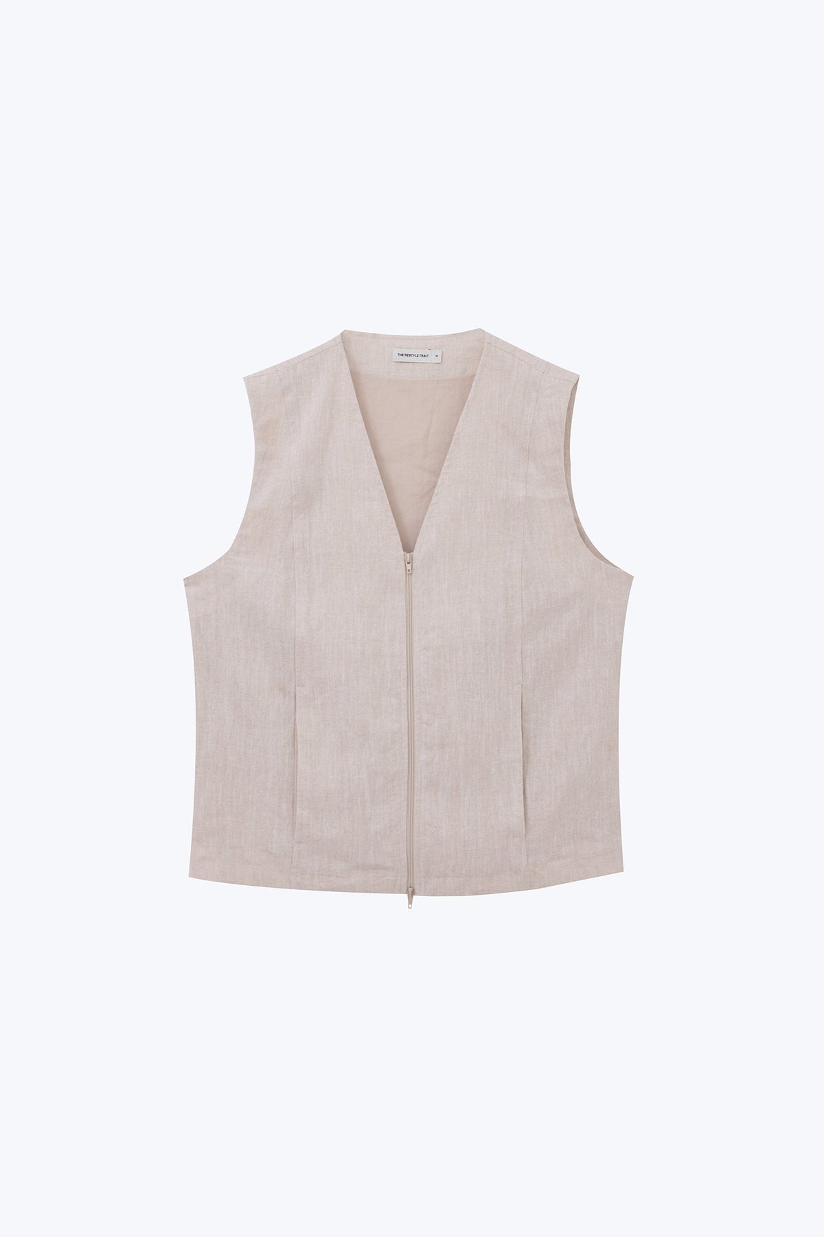 Front Zip Vest - Ecru