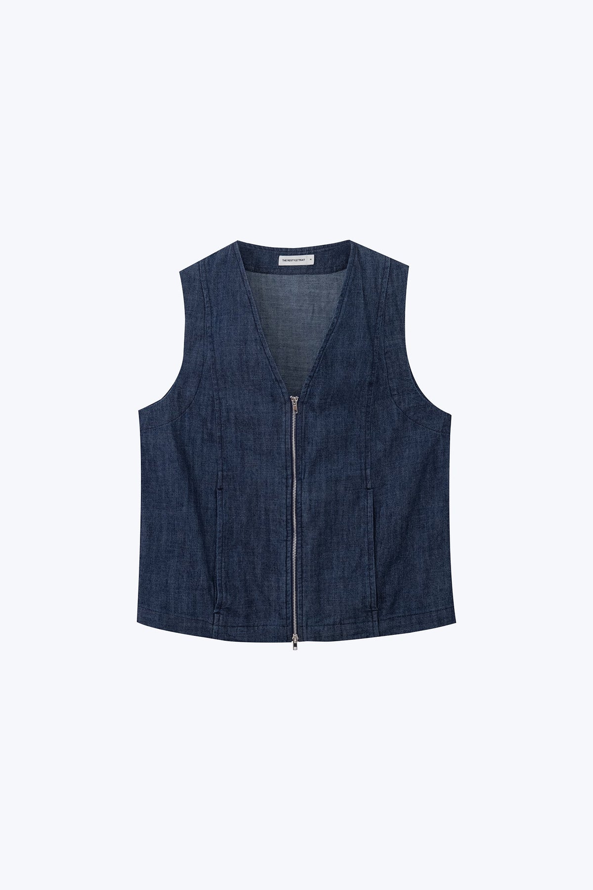 Front Zip Vest - Dark Denim