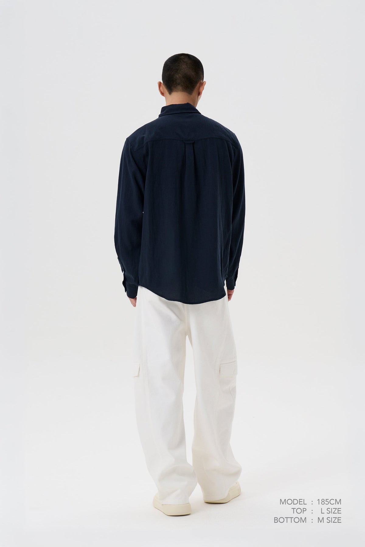 Patch Pocket L/S Shirt - Navy