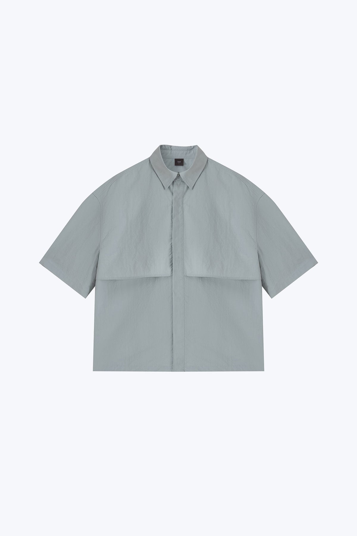 Layered Panel Shirt - Mint Grey