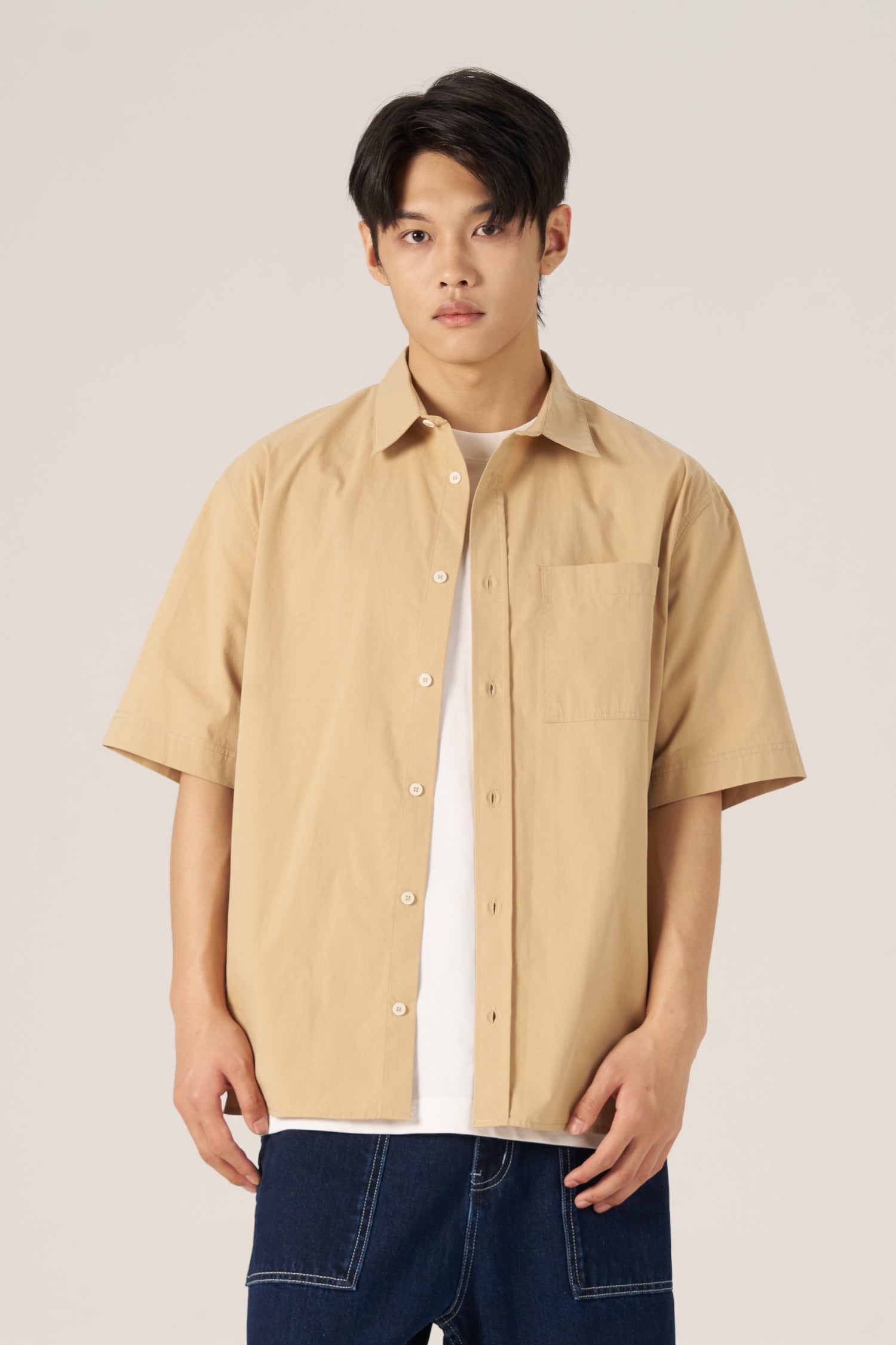 Relaxed Fit Pocket Shirt - Khaki – The Restyle Trait Malaysia