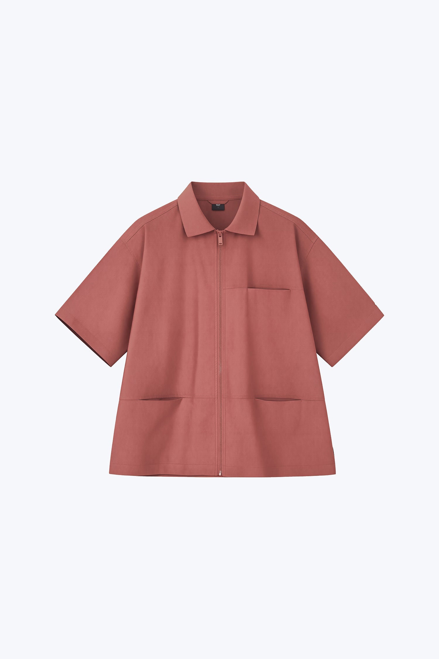 Panel Zip Shirt - Dusty Rose