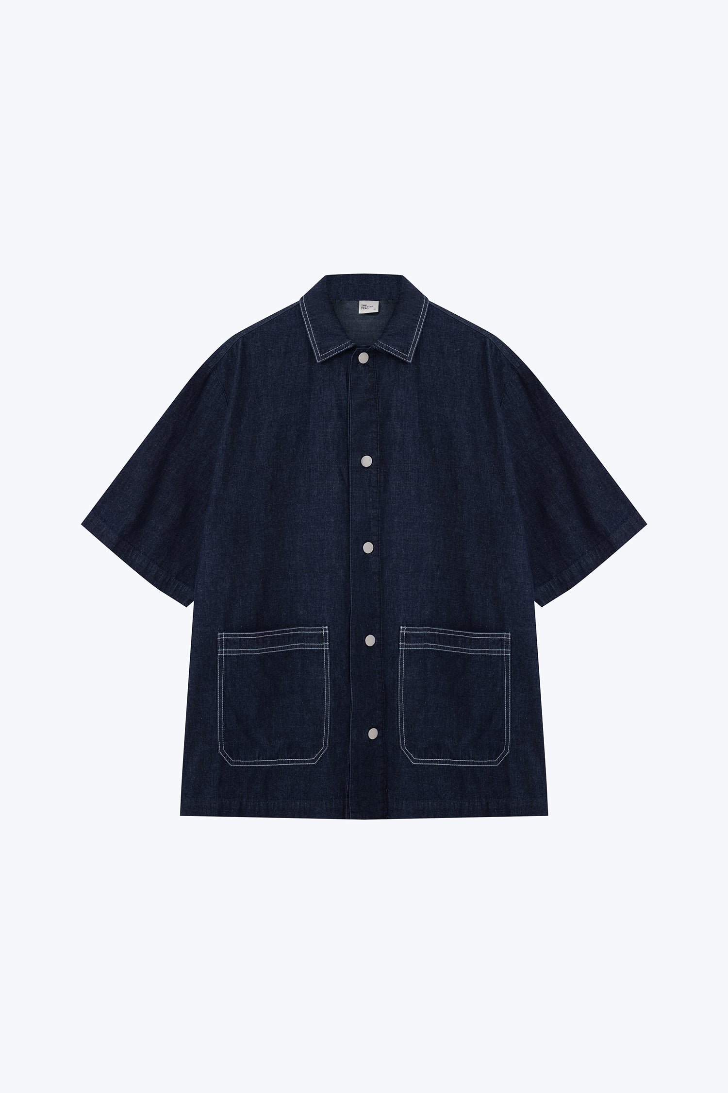 Patch Pocket Denim Shirt - Dark Denim