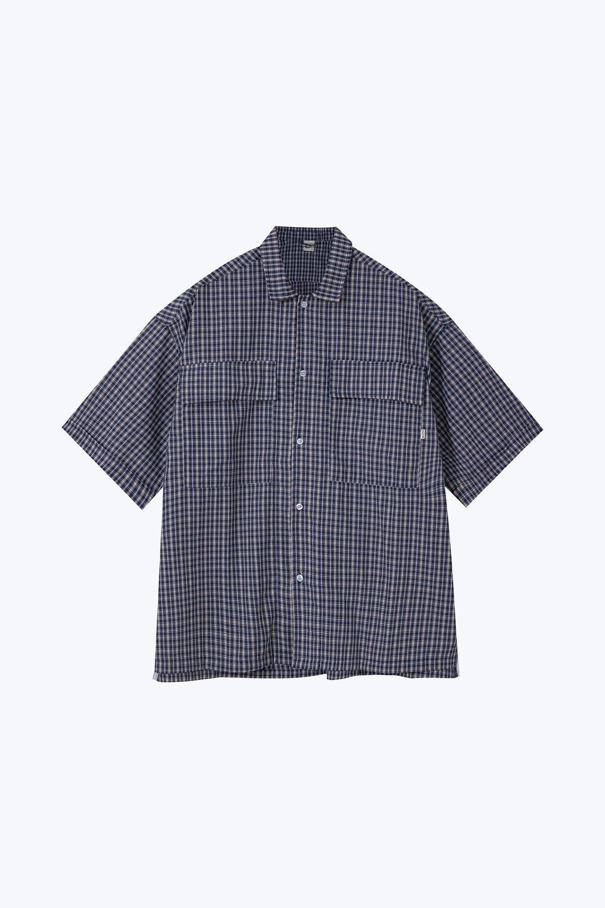 Boxy Checkered Shirt - Navy Checks