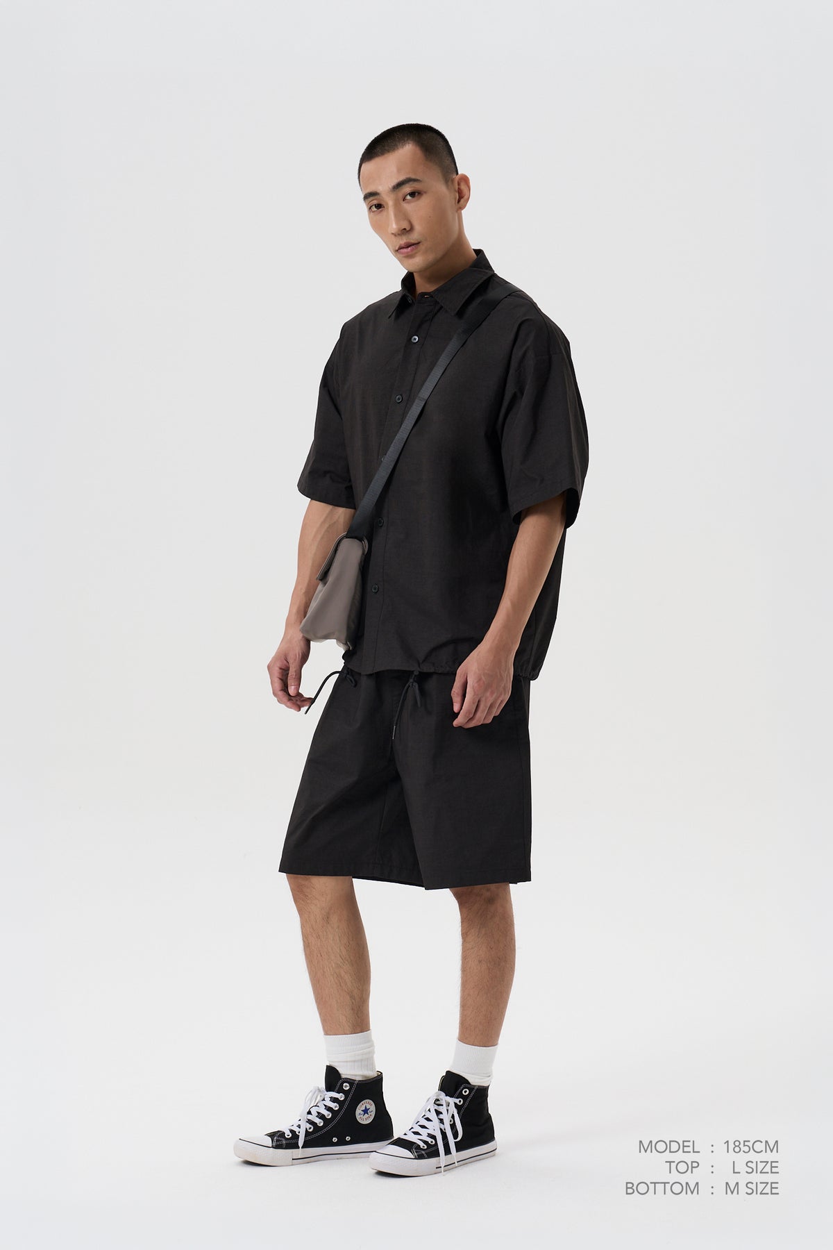 Drawstring Shirt - Charcoal