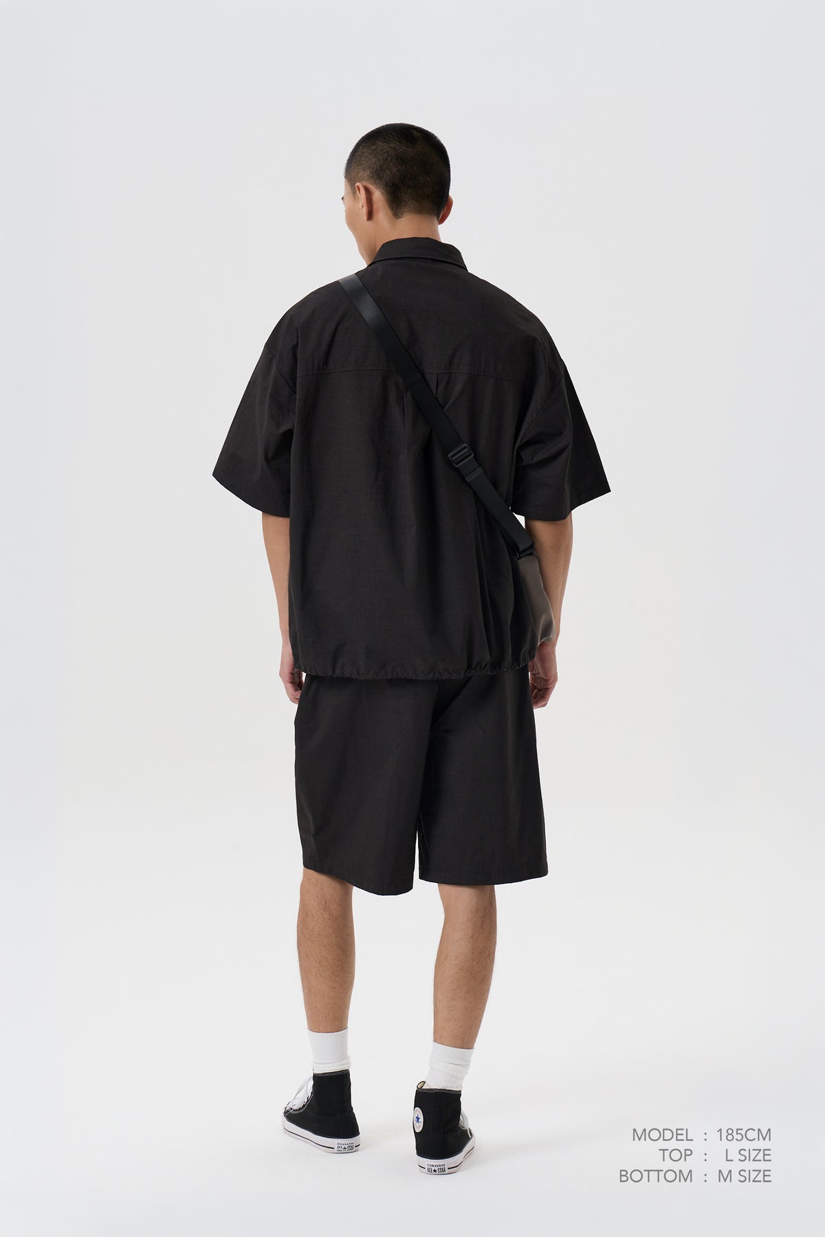 Drawstring Shirt - Charcoal