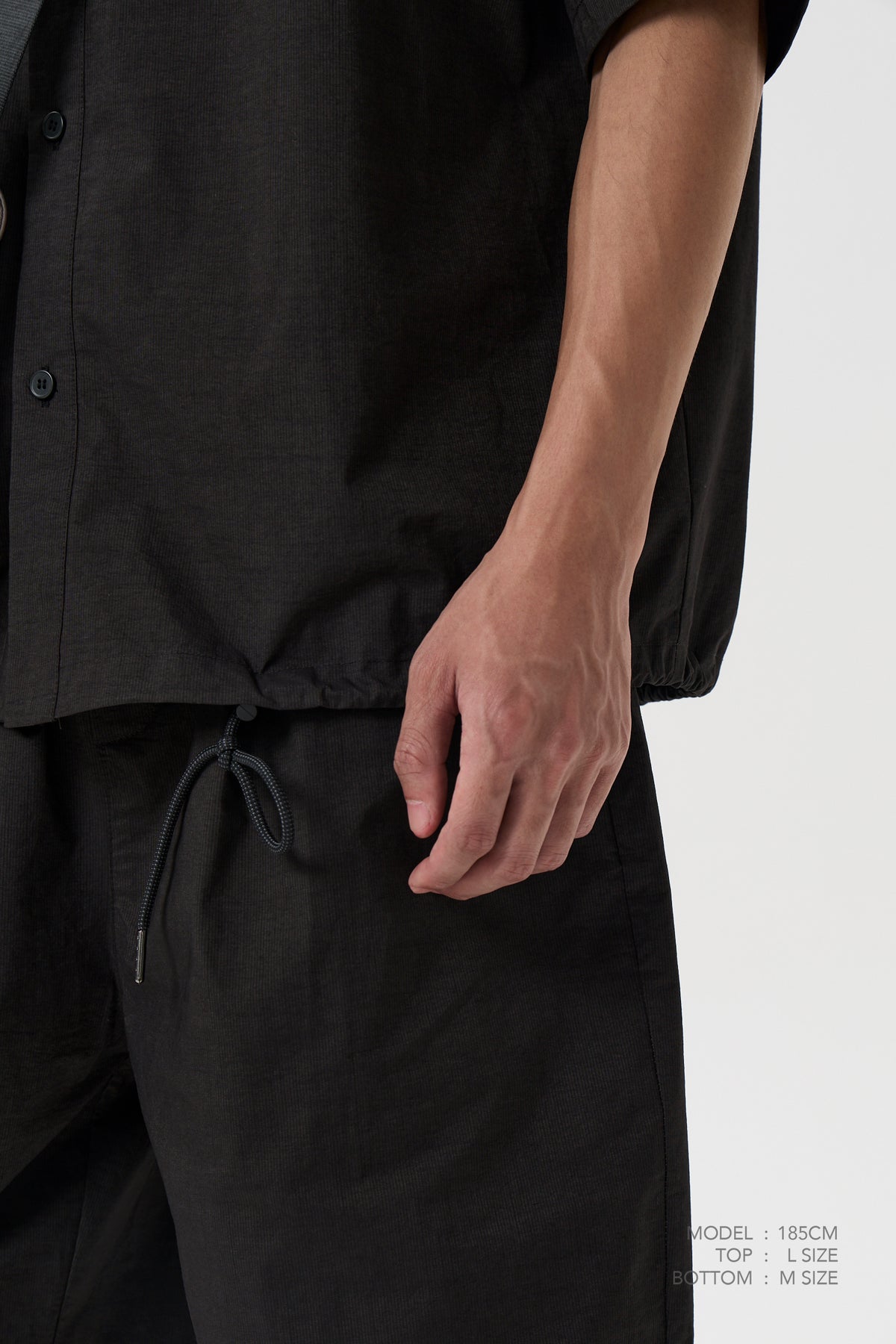 Drawstring Shirt - Charcoal