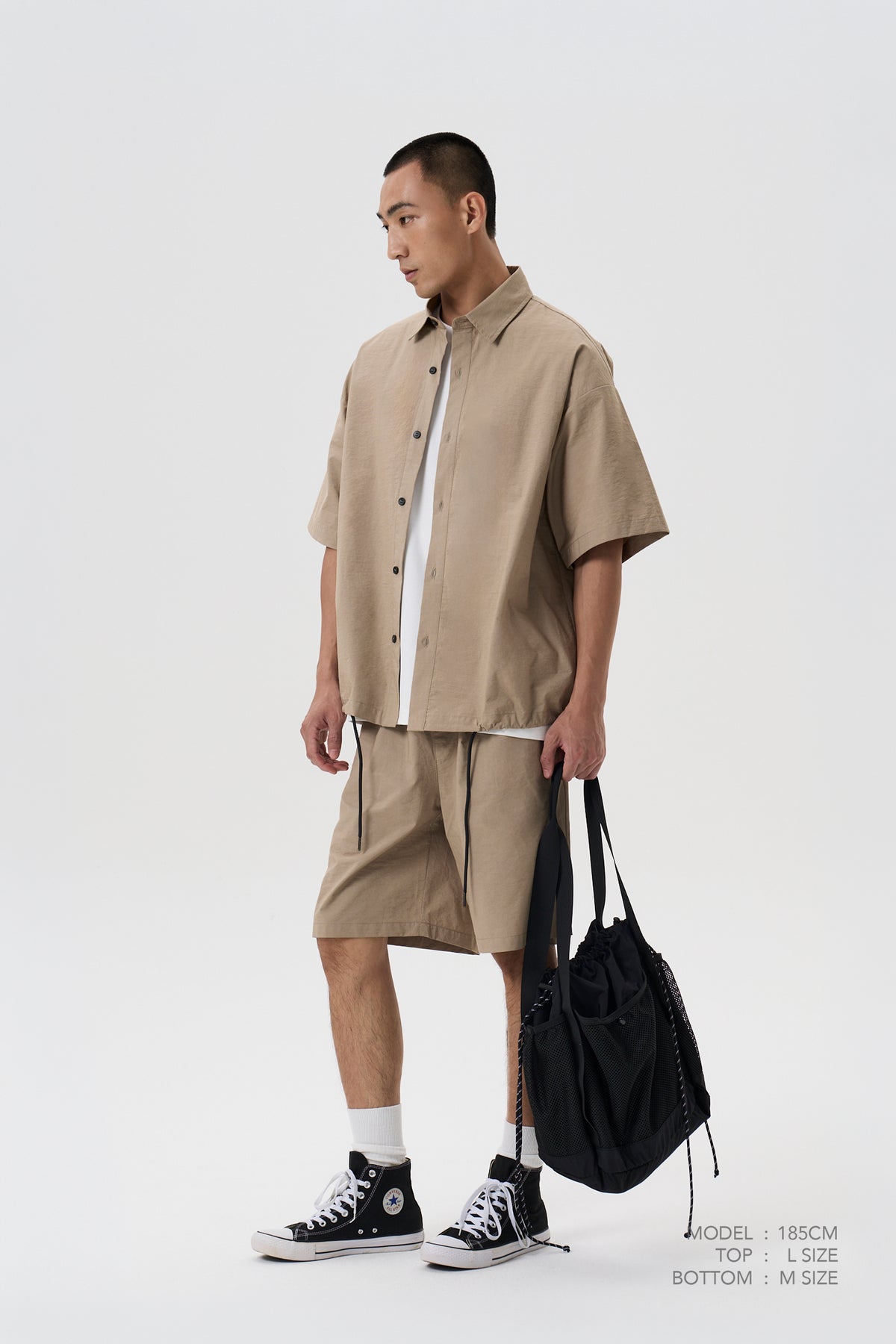 Drawstring Shirt - Khaki