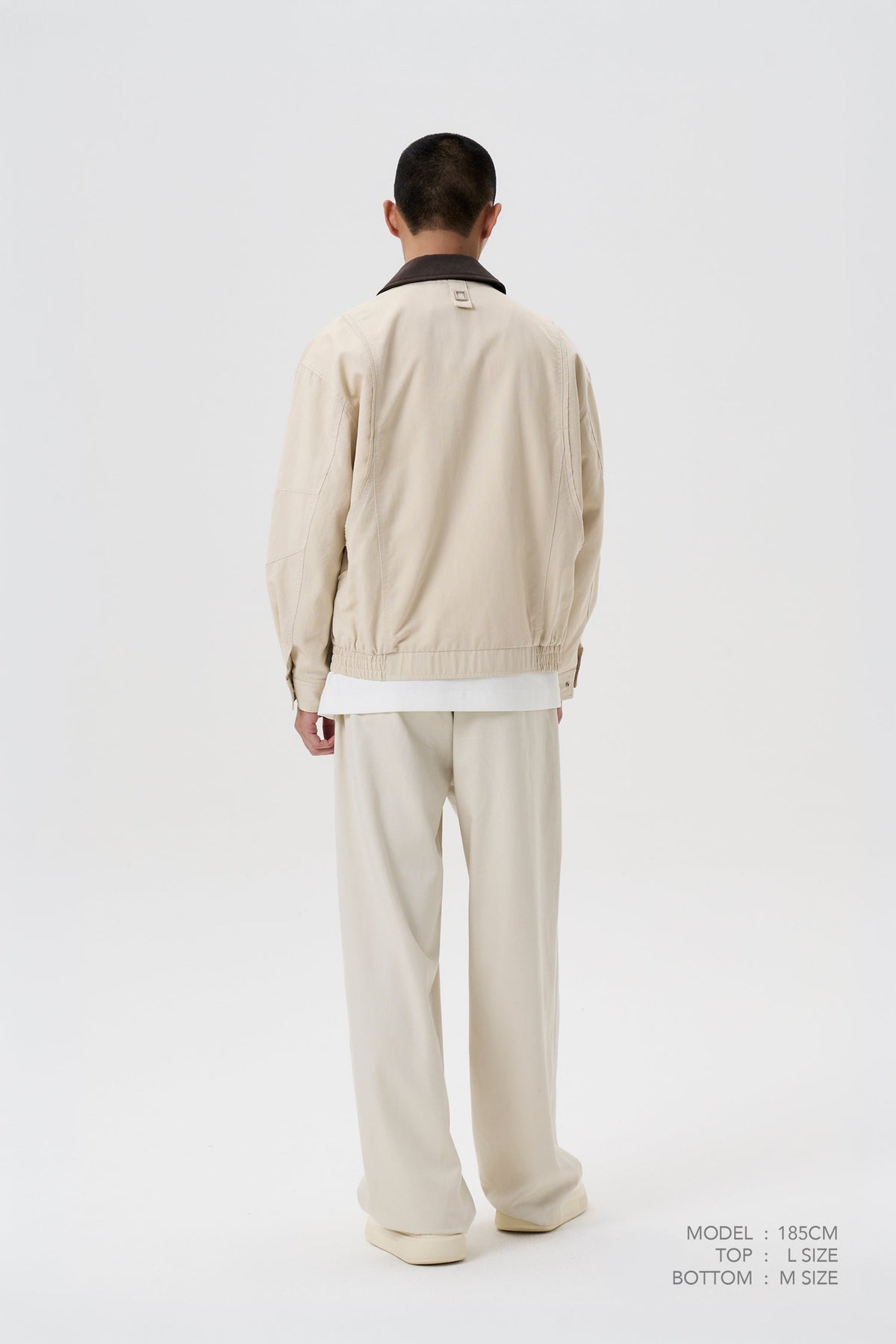 Contrast Collar Jacket - Khaki