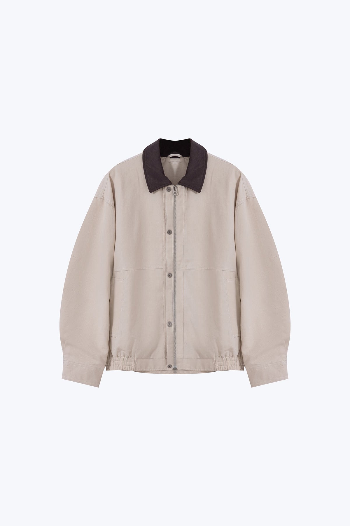 Contrast Collar Jacket - Khaki