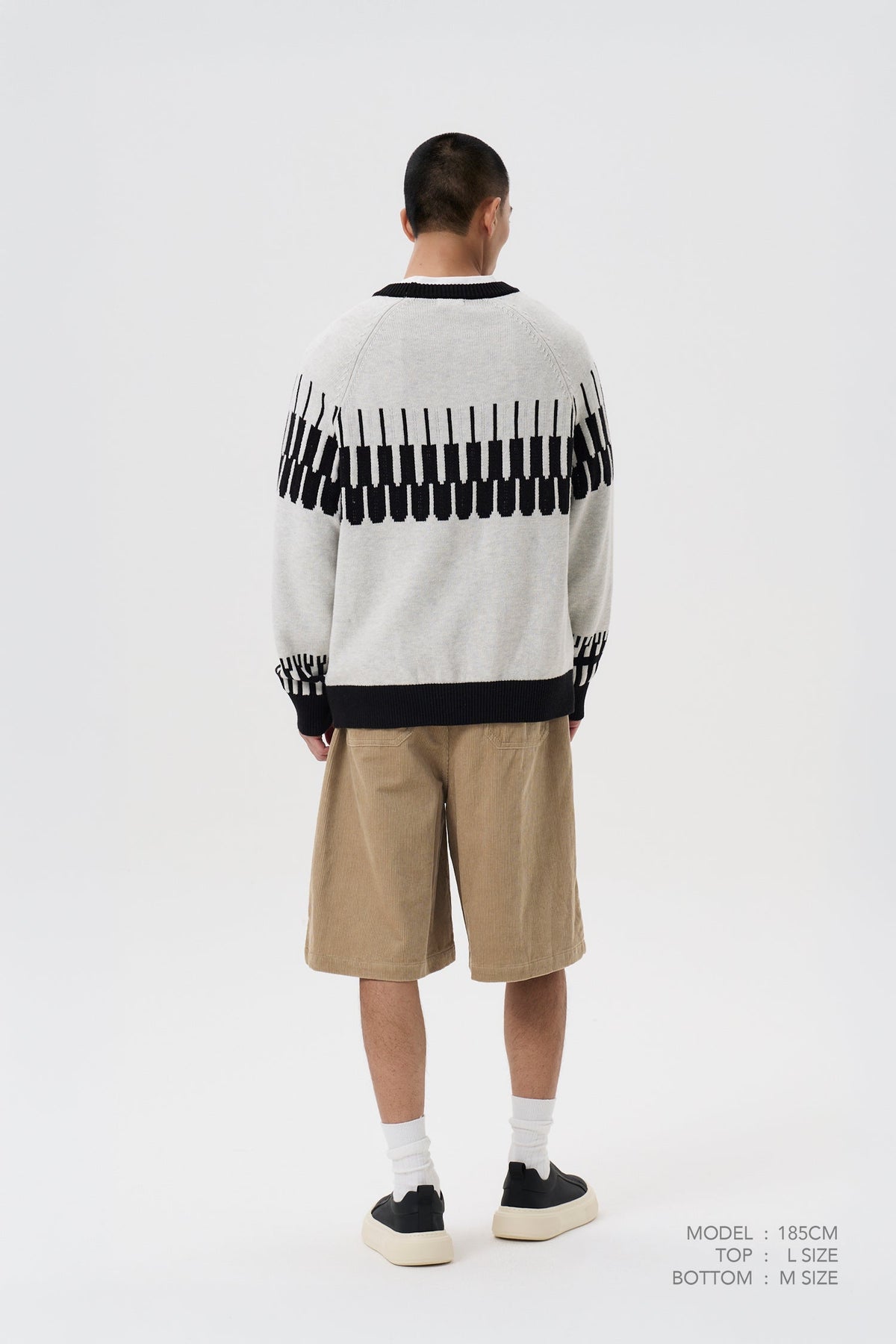 Patterned Sweater - Light Grey