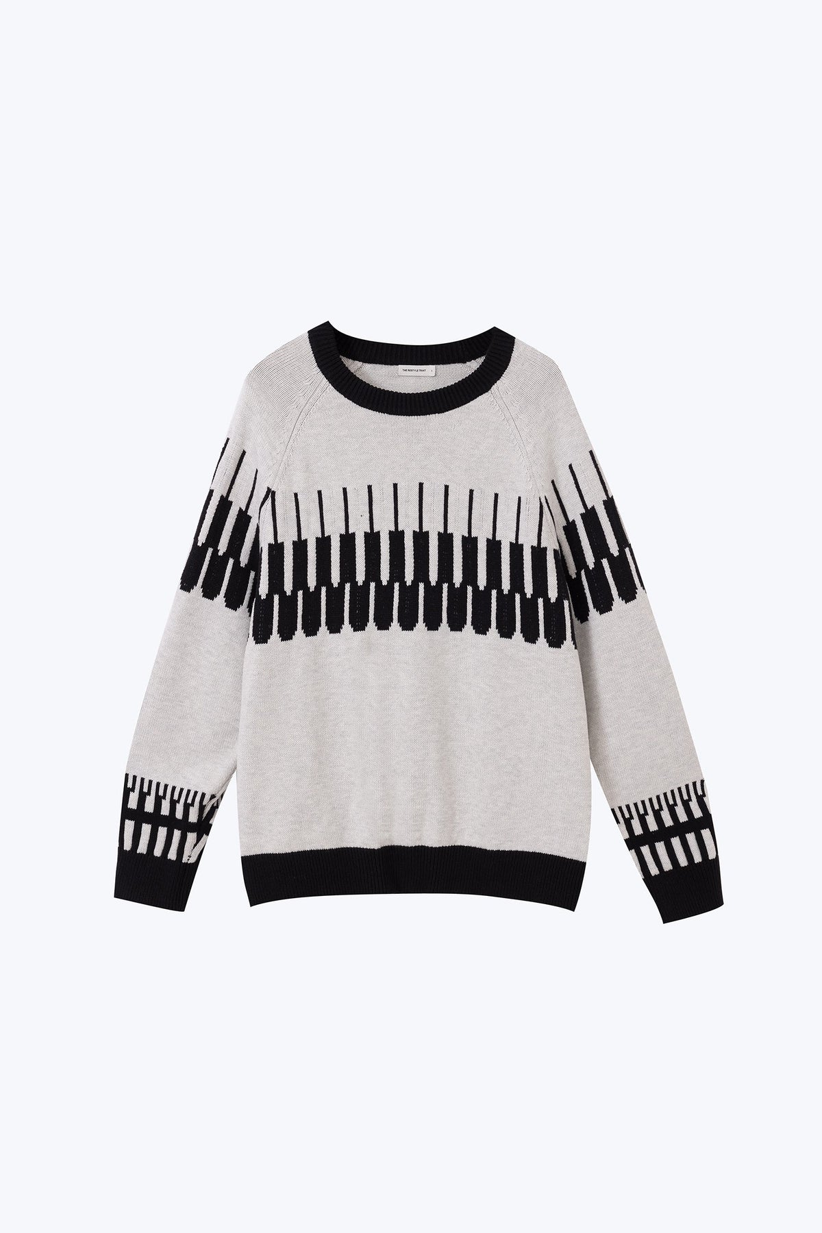 Patterned Sweater - Light Grey