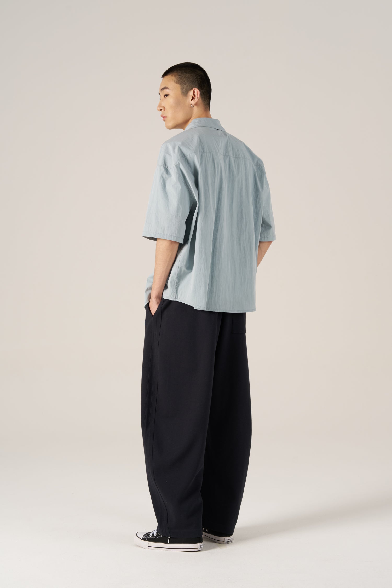 Jersey Twill Relaxed Pants - Navy