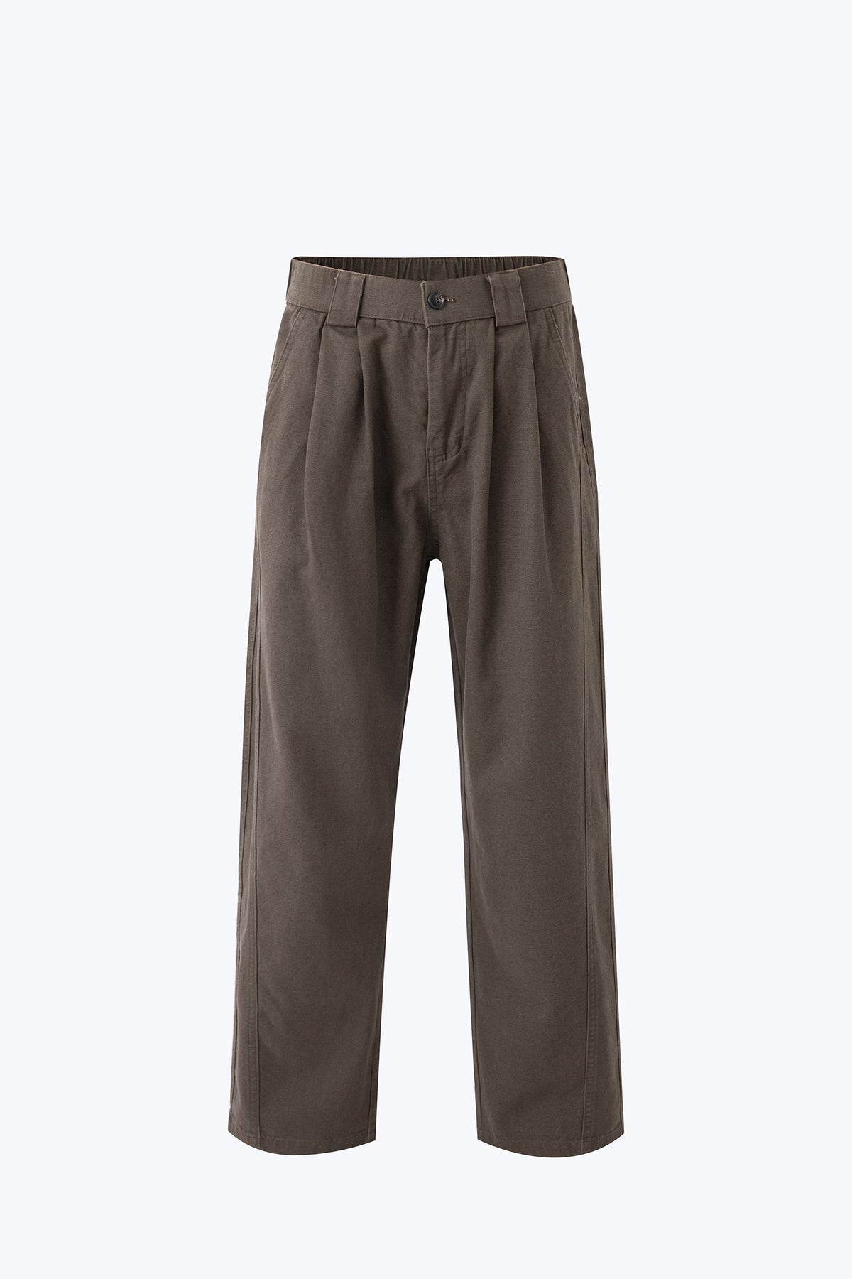 Relaxed Pleated Trousers - Dark Brown
