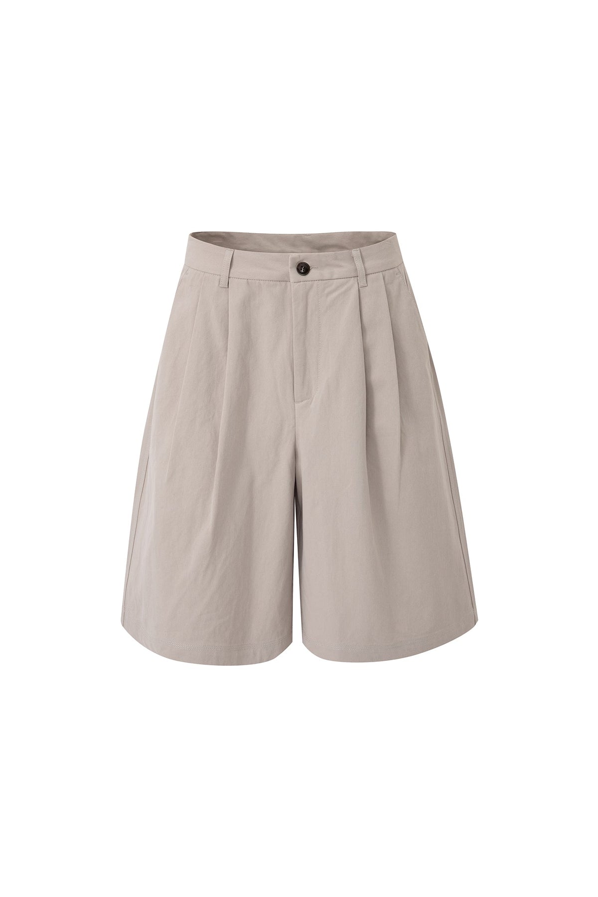Wide-Fit Twill Shorts - Grey