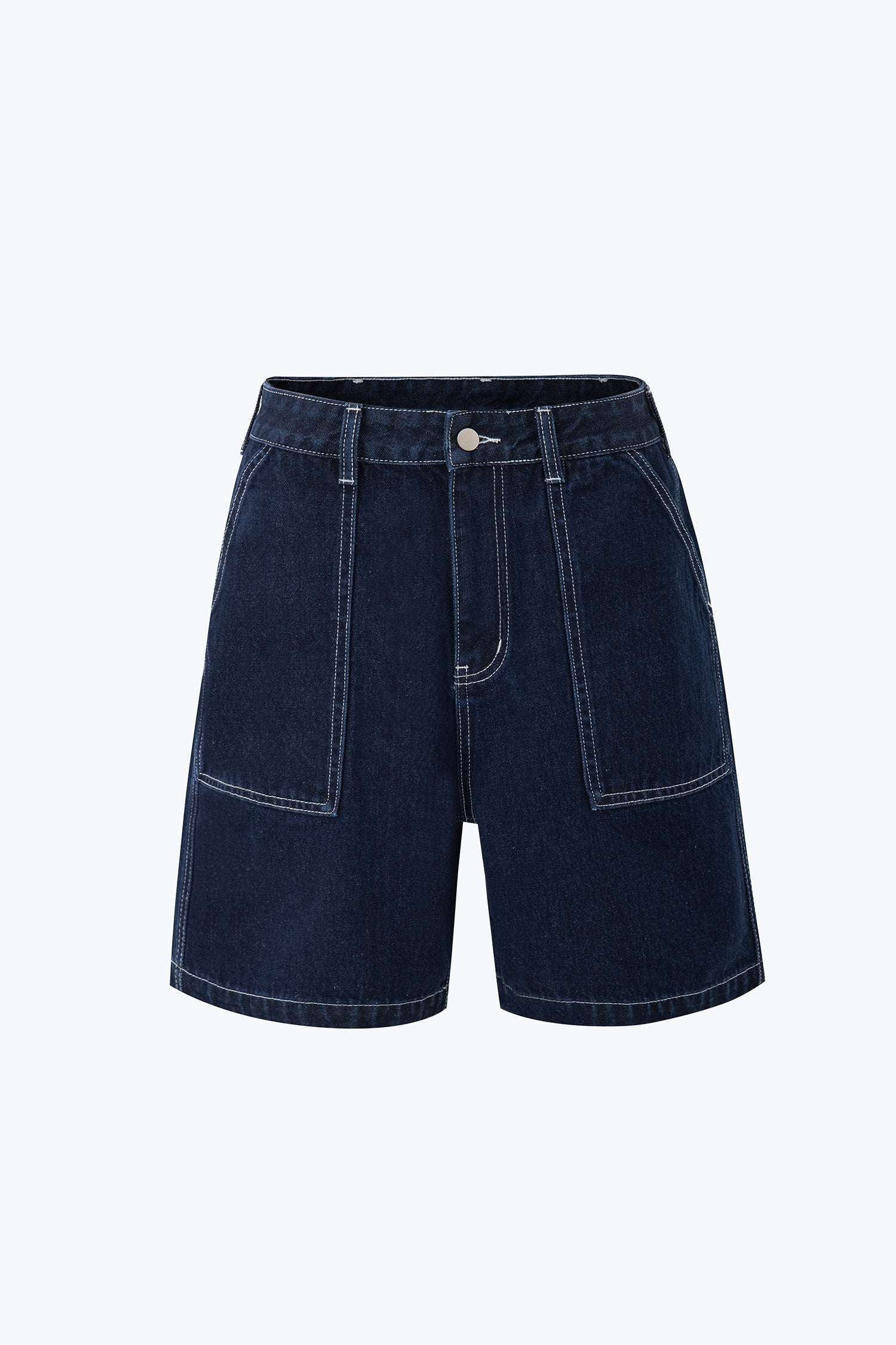 Patch Pocket Denim Bermudas - Dark Denim