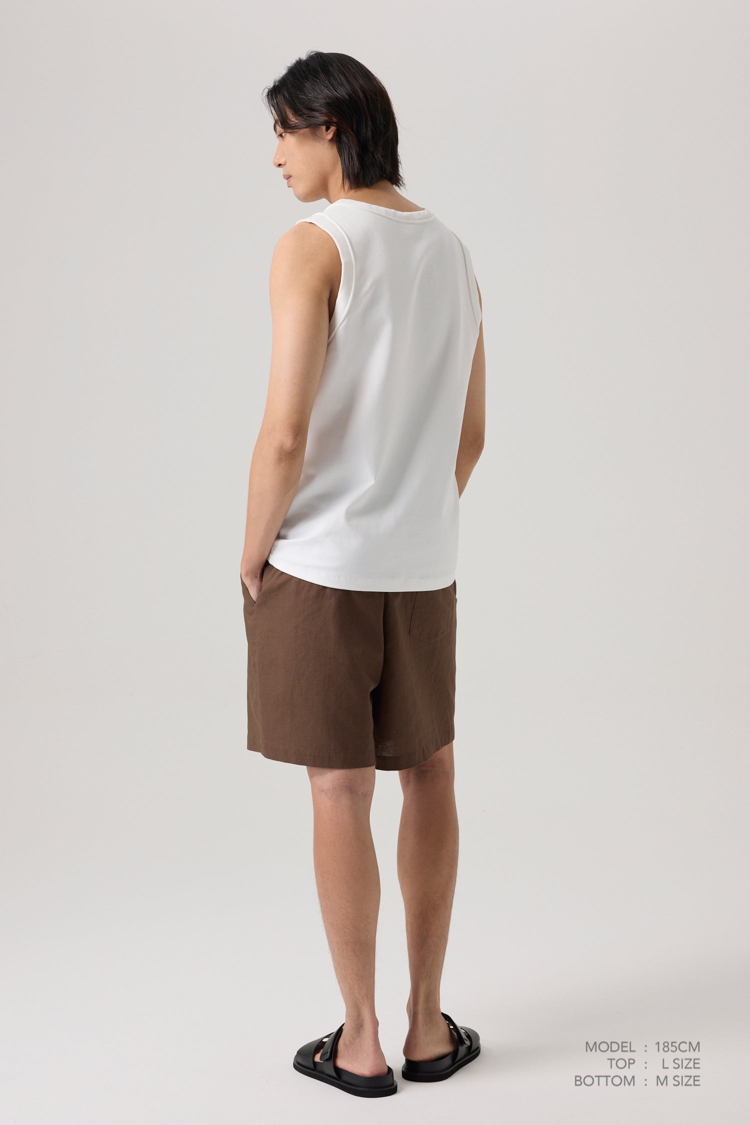 Double Waistband Shorts - Brown