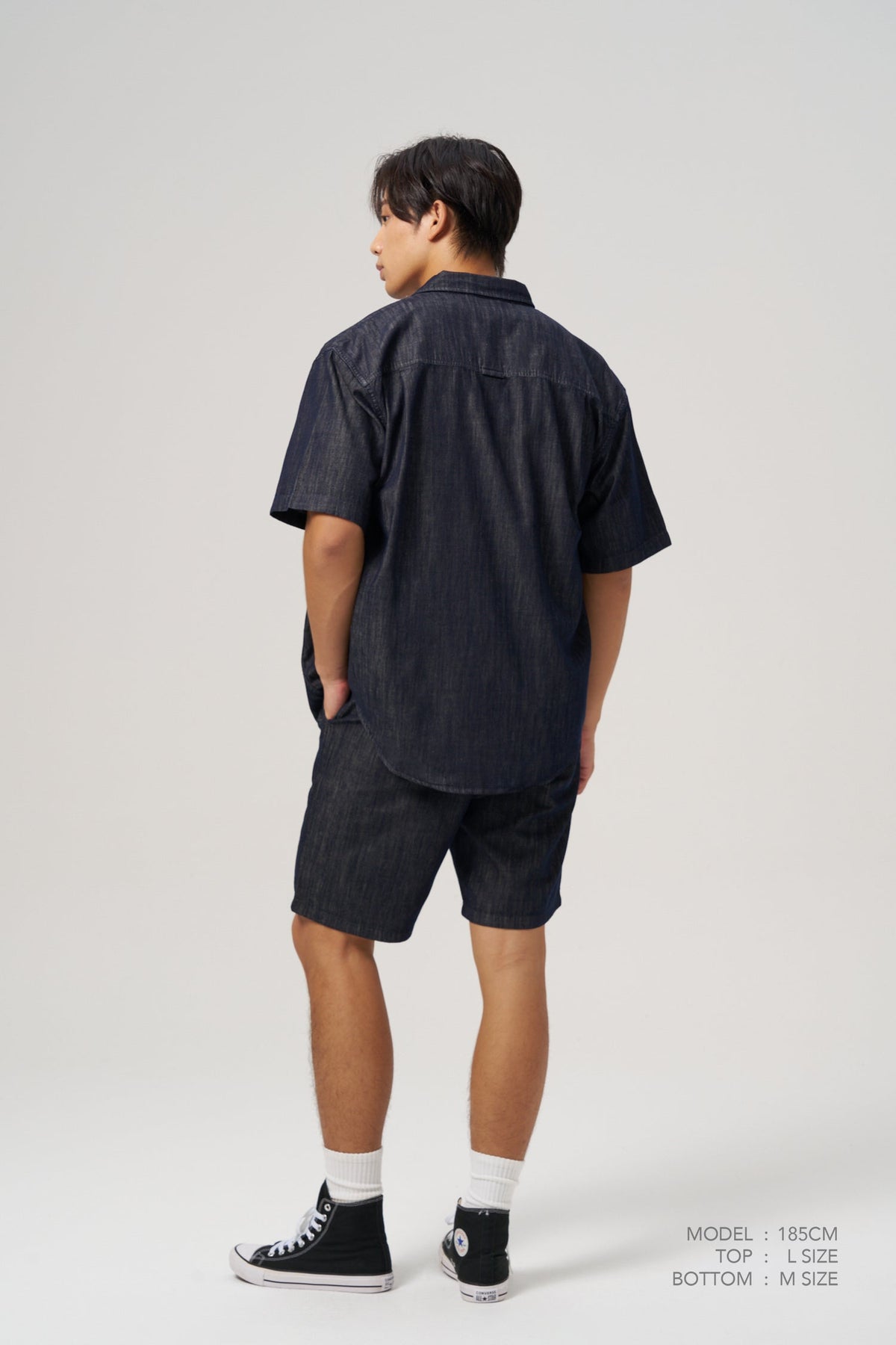 Relaxed Denim Shorts - Dark Denim