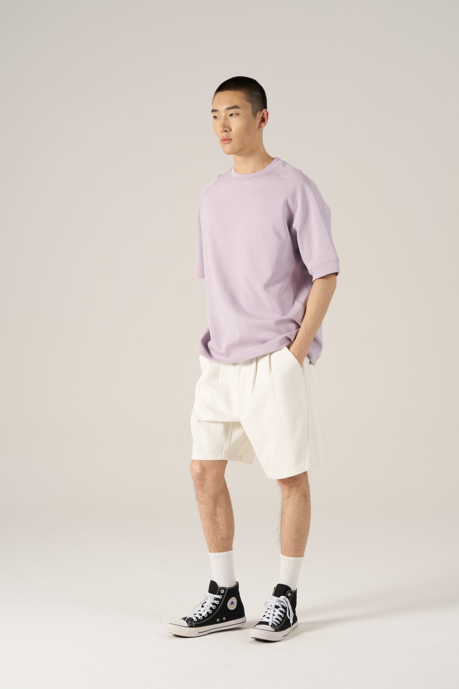 Oversized Panel Tee - Lavendar