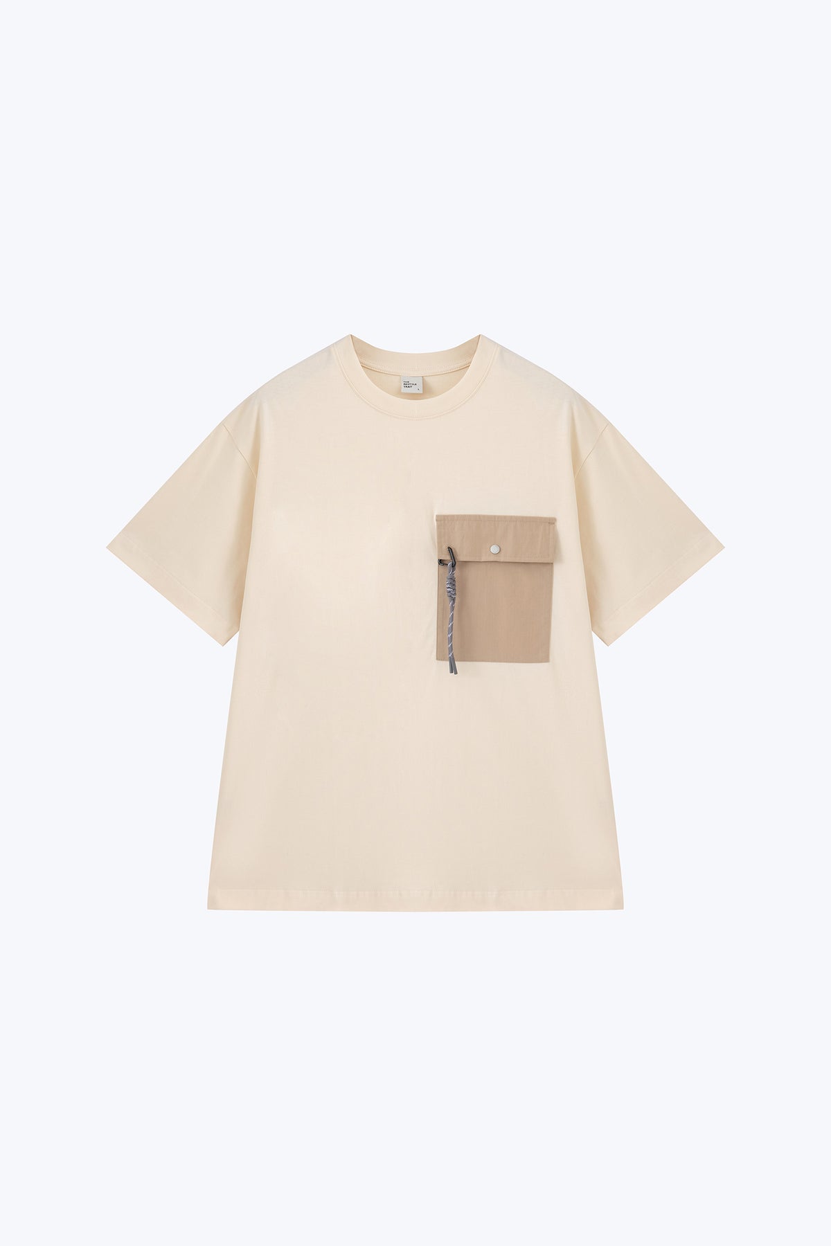 Oversized Utility Pocket Tee - Beige